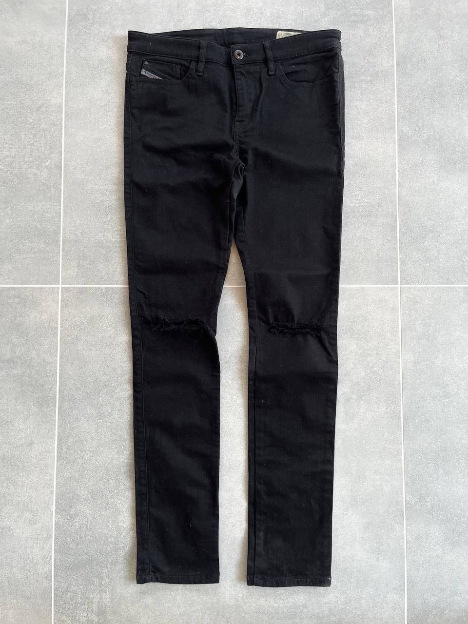 Diesel Diesel Knee Blowout Jet Black Skinny Skinzee Jeans Size US 28 / EU 44 - 1 Thumbnail
