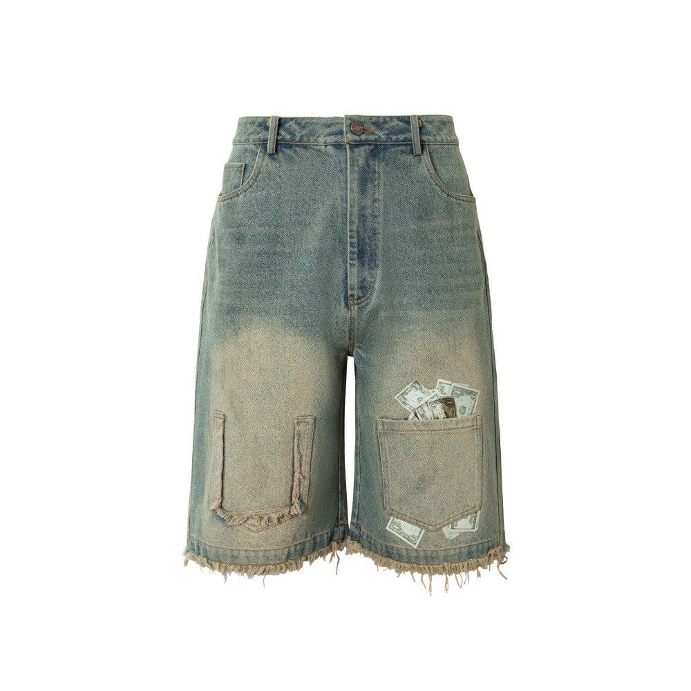 Japanese Brand × Vintage Fashion men's distressed washed gradient denim shorts Size US 32 / EU 48 - 1 Thumbnail