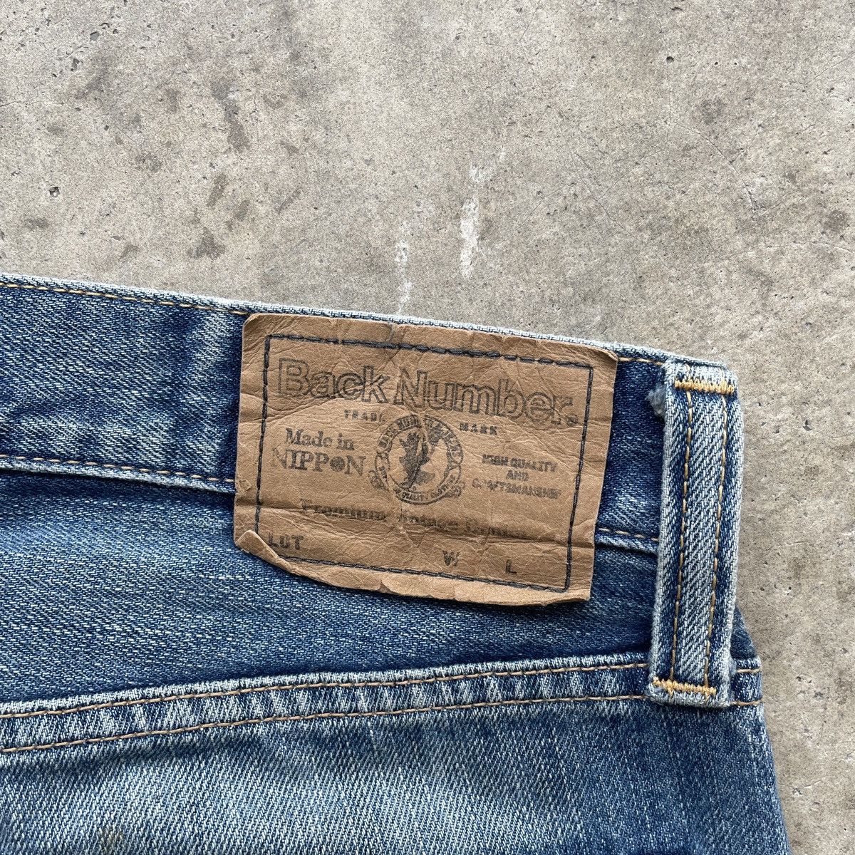 Japanese Brand Vintage Back Number Japan Faded Jeans Distressed Pants W31 Size US 31 - 8 Thumbnail