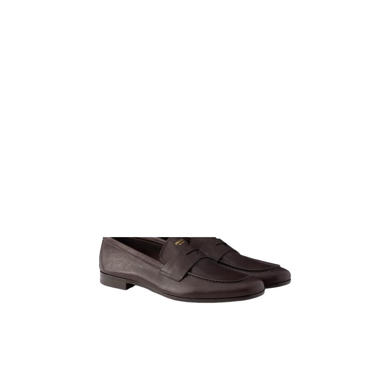 PRADA $1350 Dark Brown Leather Loafers New/Authentic (Men's