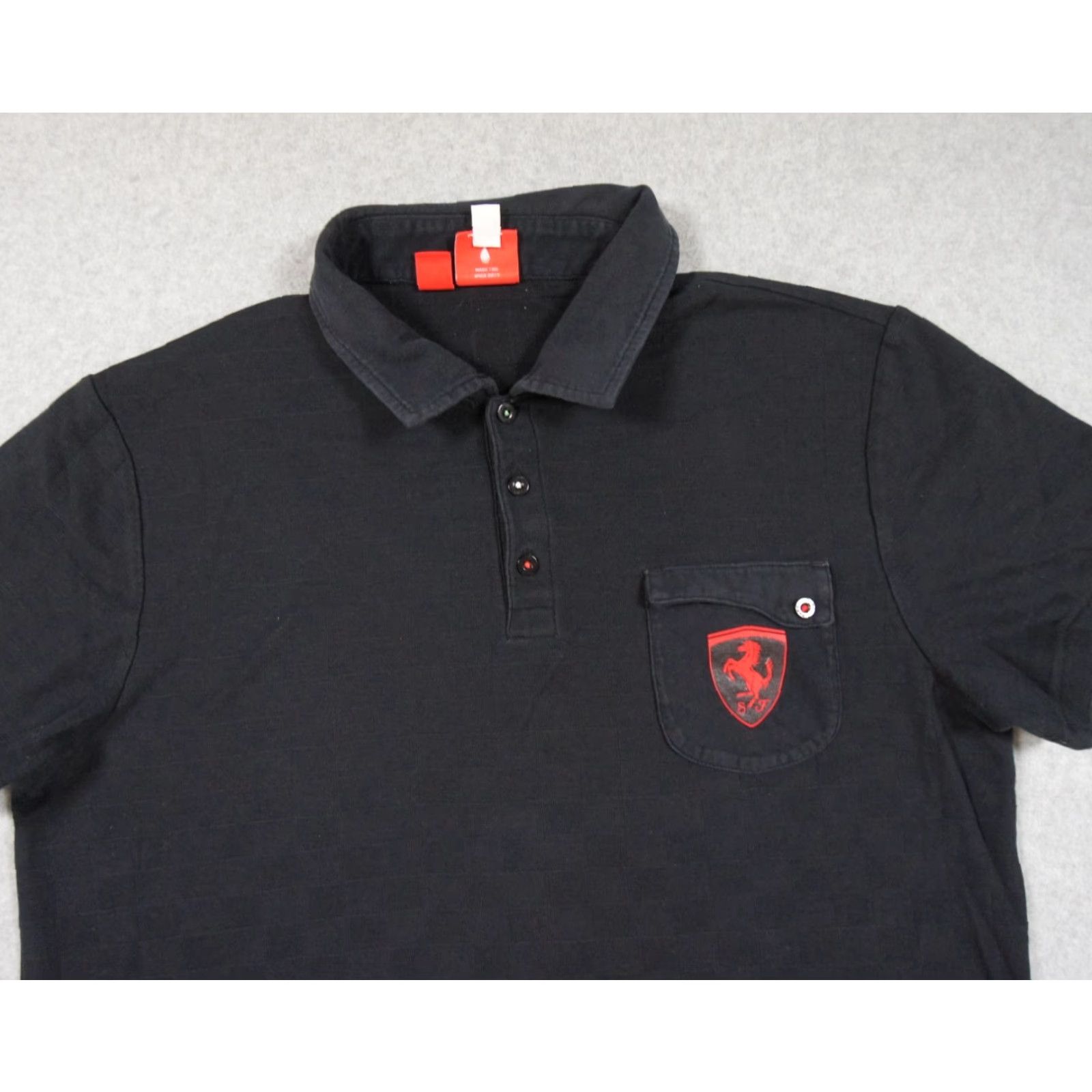 Puma PUMA Black Polo Shirt Mens Large Short Sleeve Collared Pocket Preppy Size US L / EU 52-54 / 3 - 2 Thumbnail