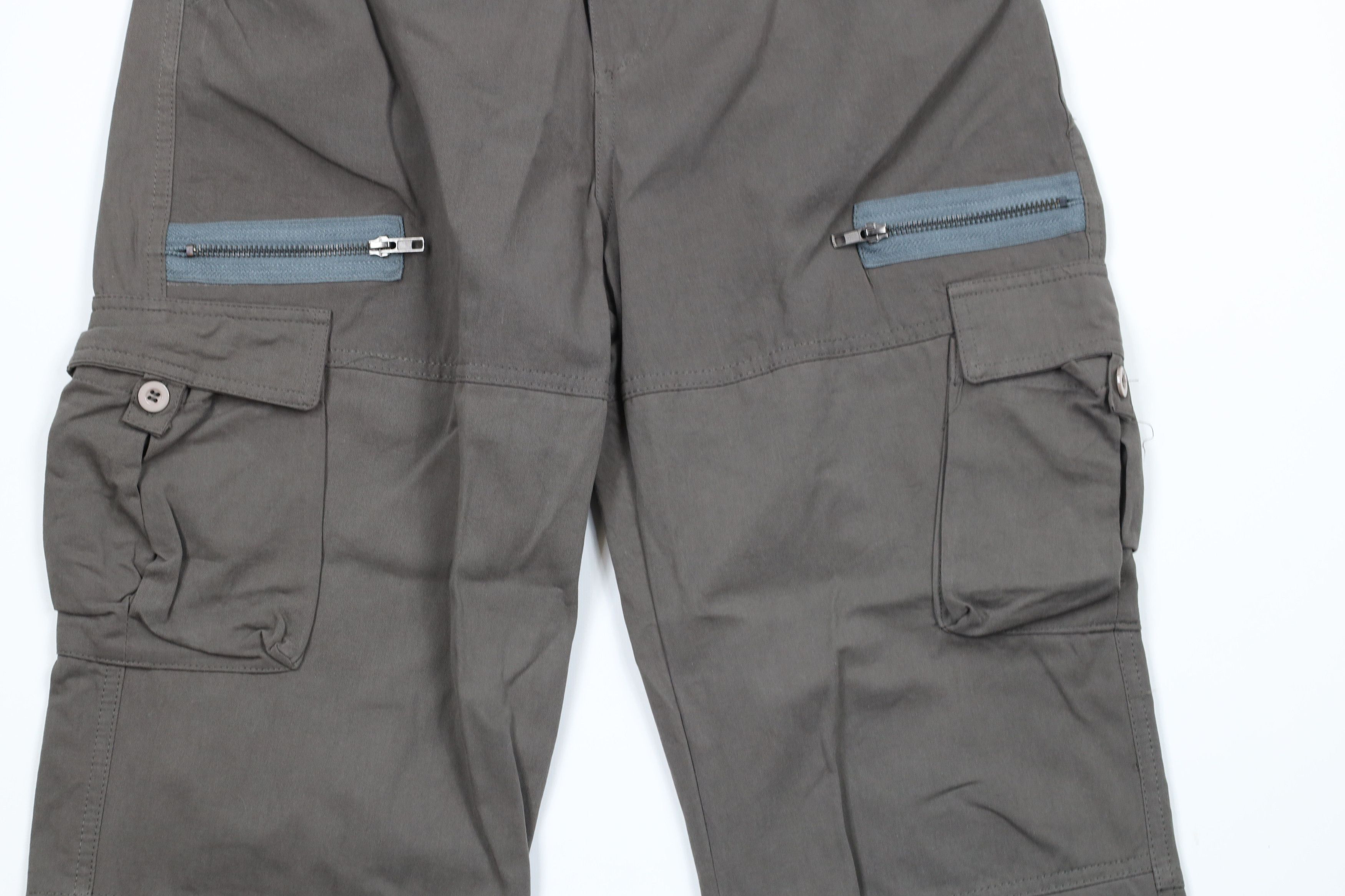 Vintage Vintage 90s Streetwear Baggy Strap Goth Cargo Pants Gray Size 29" - 3 Thumbnail