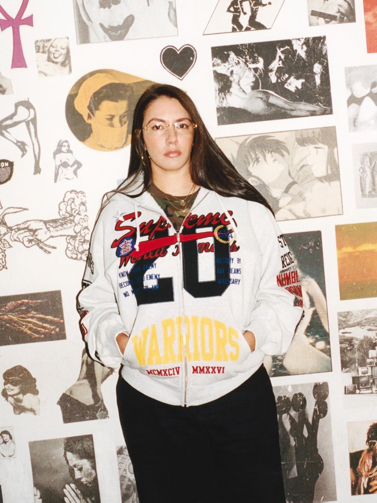 Supreme Warriors Appliqué Zip Up Hooded Sweatshirt Ash Grey Size US L / EU 52-54 / 3 - 22 Thumbnail
