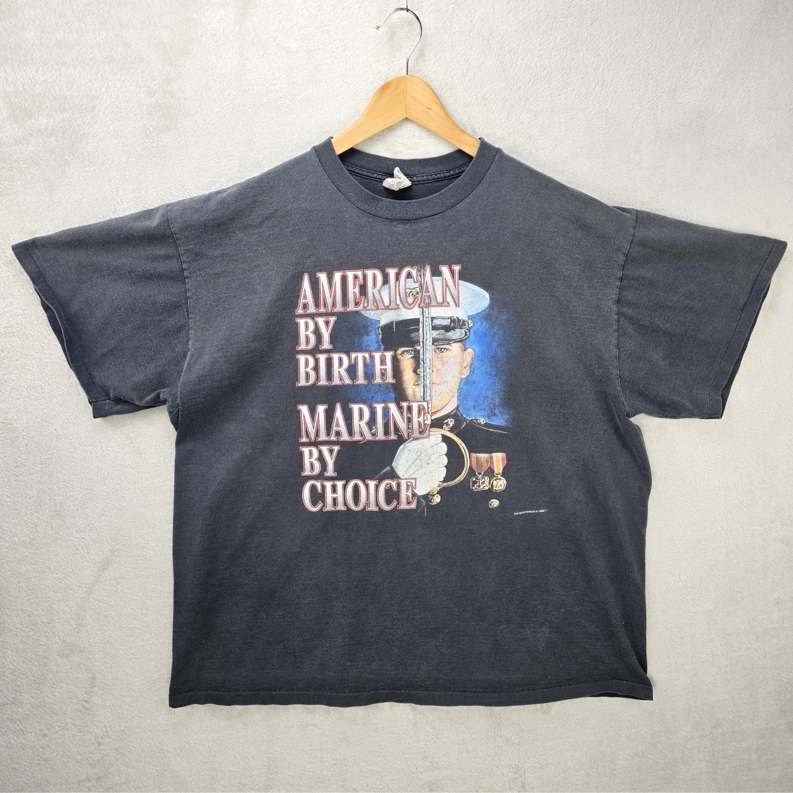 Other Vintage 90s American By Birth Marine By Choice Shirt 2XL Size US XXL / EU 58 / 5 - 1 Thumbnail