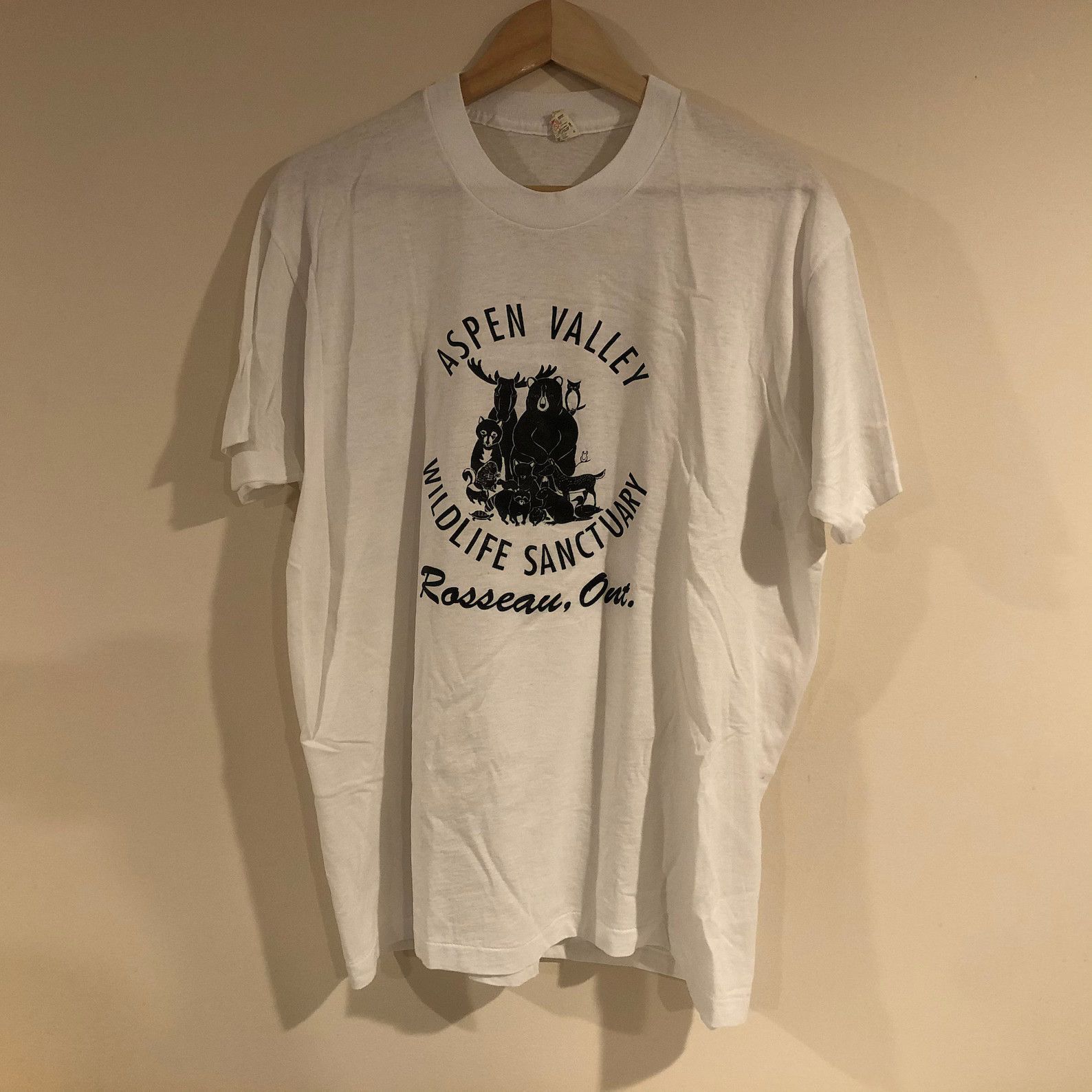 Vintage 70s Aspen Valley Wildlife Sanctuary Rosseau Ontario T-shirt Size US XL / EU 56 / 4 - 1 Thumbnail