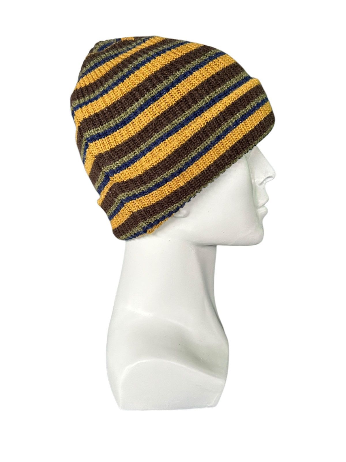 Japanese Brand × Kapital × Vintage Crochet Knitt stripe Beanie Hats Rare ☠️☠️ Size ONE SIZE - 3 Thumbnail