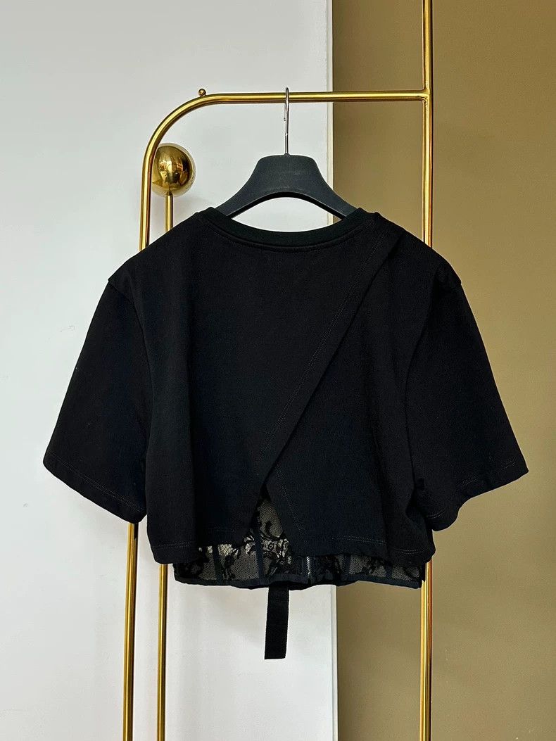 Alexander McQueen Alexander Mcqueen Black mesh lace T-shirt Size M / US 6-8 / IT 42-44 - 2 Thumbnail