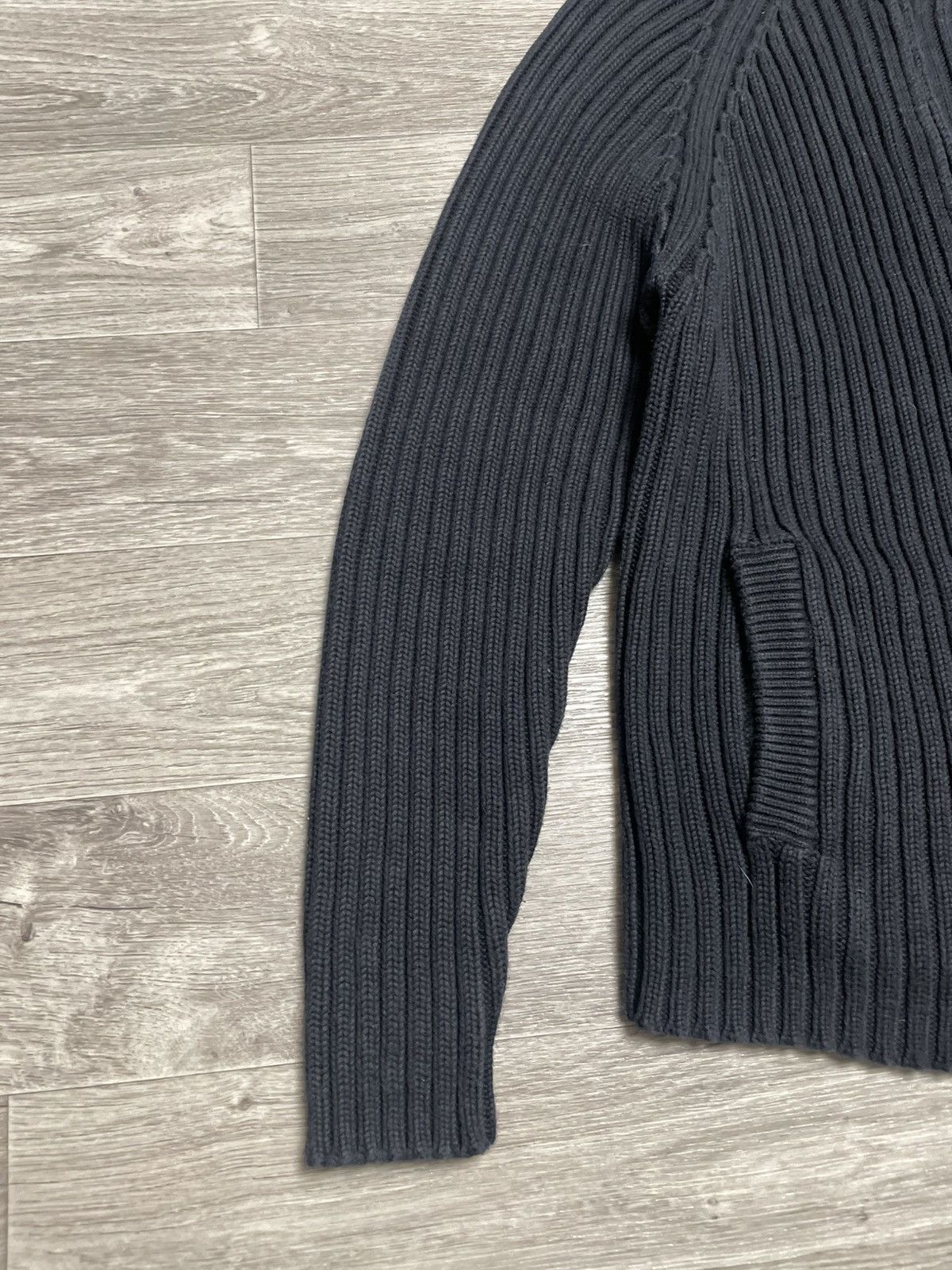 Schott Vintage Schott NYC Black Ribbed Knit Full Zip Sweater USA Size US XL / EU 56 / 4 - 6 Thumbnail