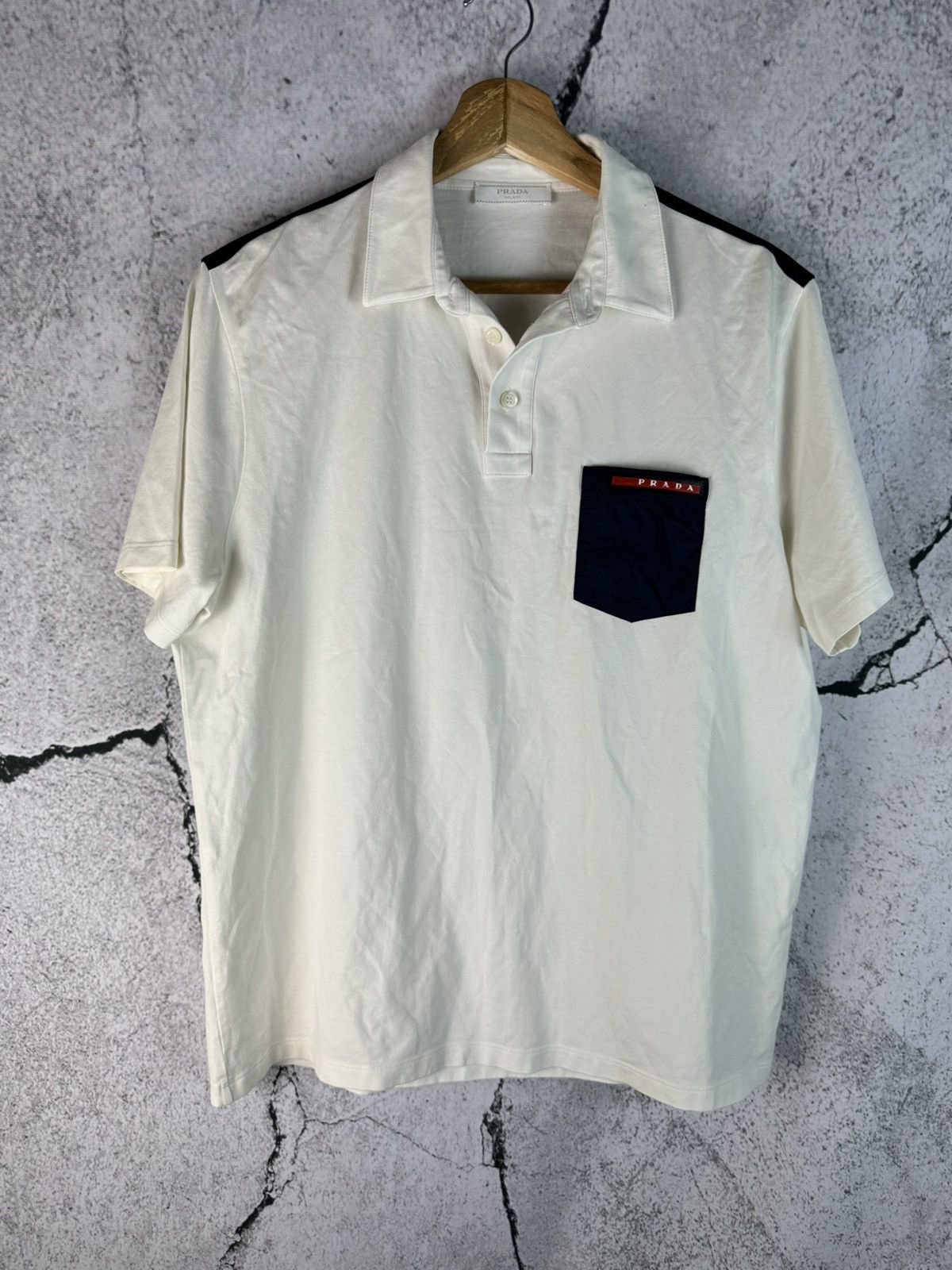 Prada Prada Milano Red Tab Basic Old Money White Polo T Shirt Tee Size US L / EU 52-54 / 3 - 1 Thumbnail