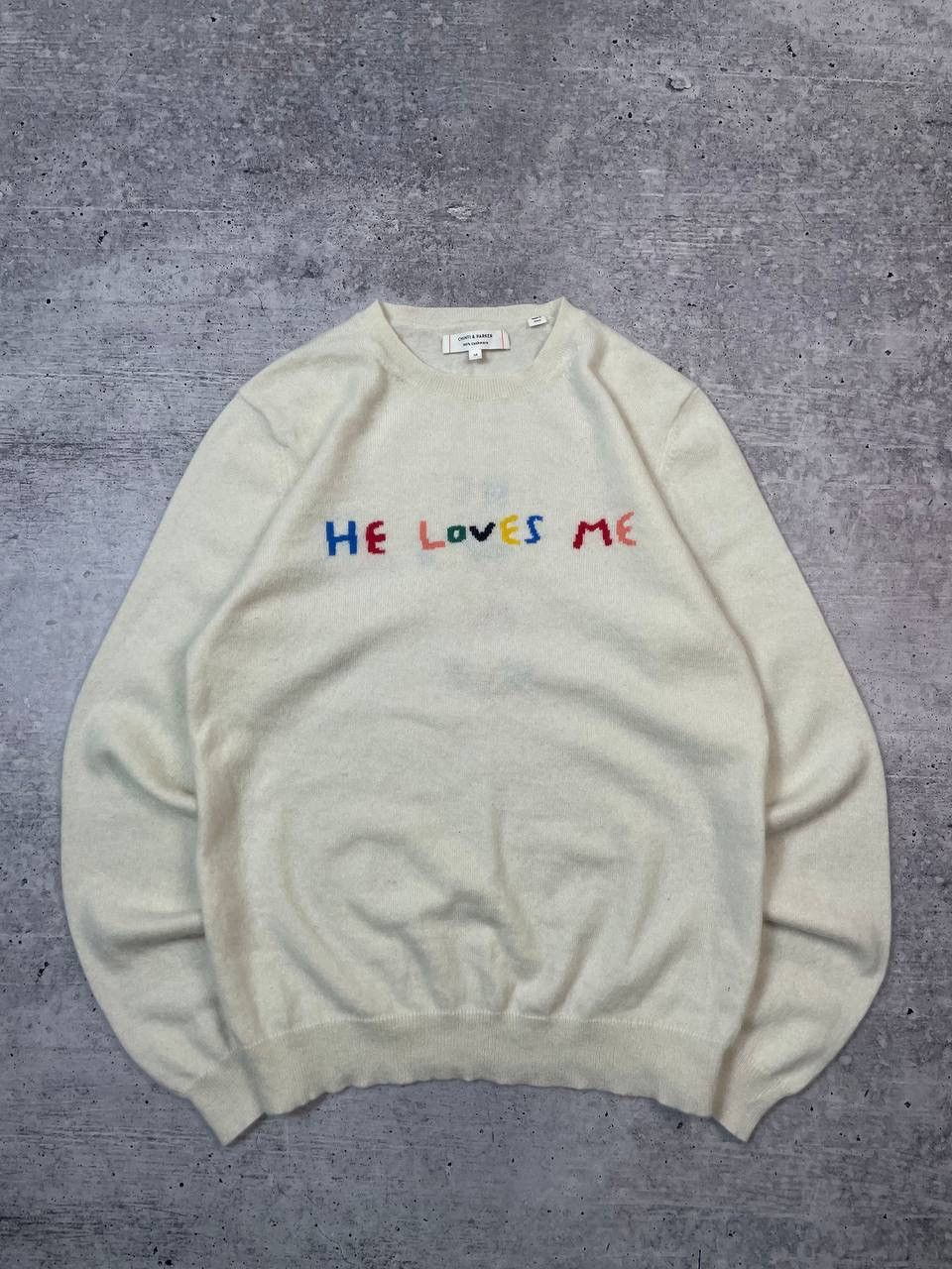 CHINTI & PARKER Chinti And Parker Cashmere Sweater He Loves Me Logo Y2K Size M / US 6-8 / IT 42-44 - 1 Thumbnail