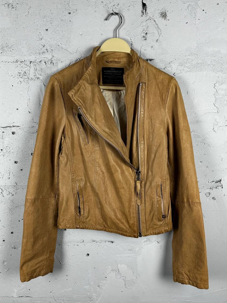 Allsaints Vintage Brown Allsaints Biker Leather Jacket Avant Garde Size M / US 6-8 / IT 42-44 - 1 Thumbnail