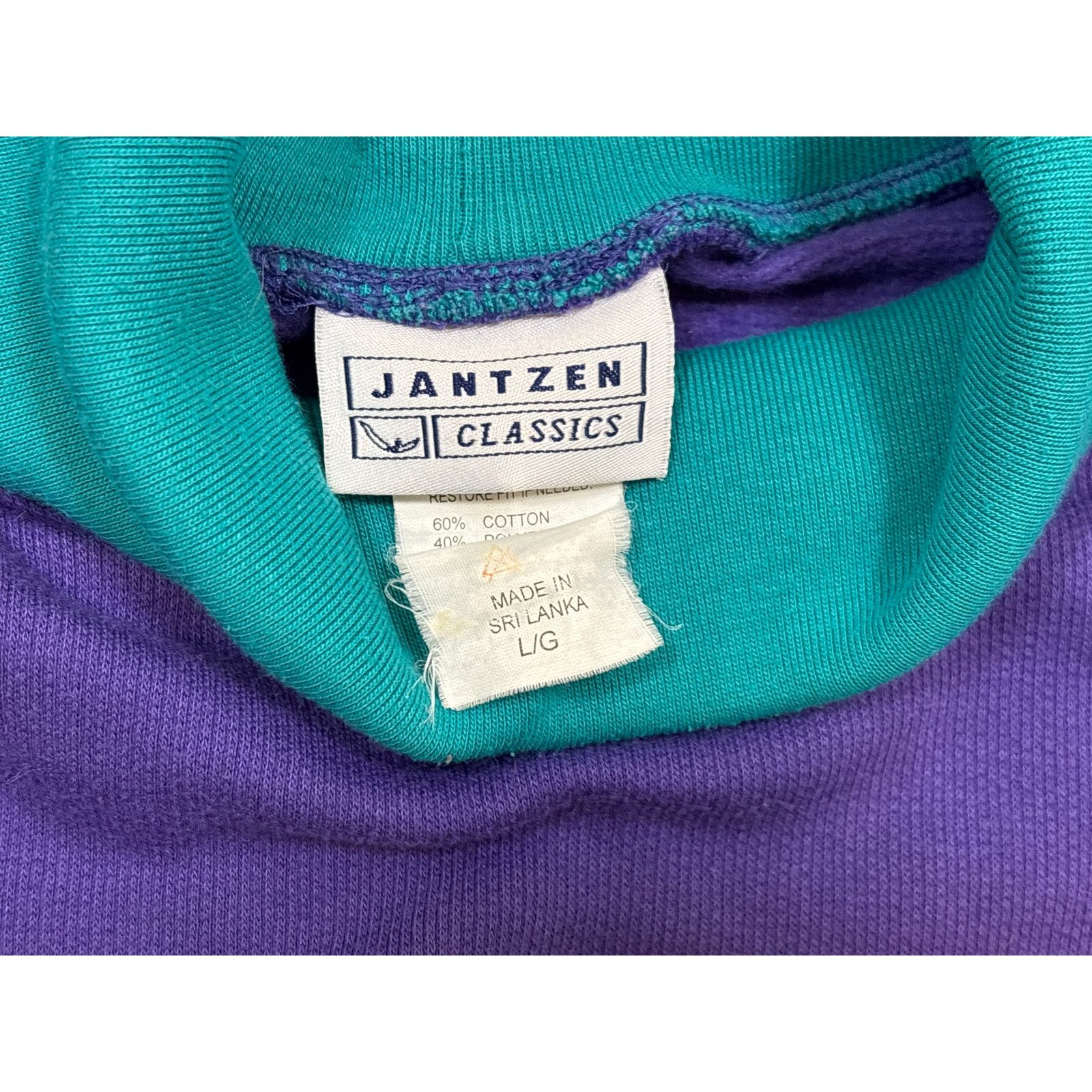 Jantzen Vintage 90s Jantzen Classics purple Turtleneck sweatshirt L Size L / US 10 / IT 46 - 5 Thumbnail