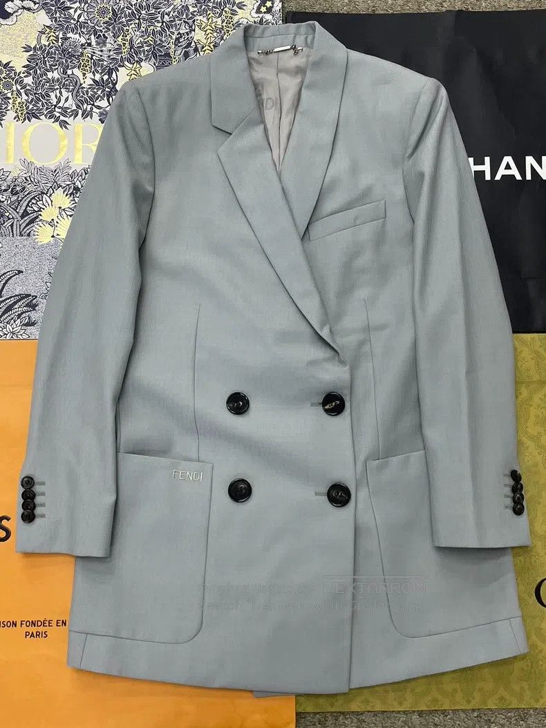 Fendi Fendi Light Blue Letter Embroidered Suit Size XS / US 0-2 / IT 36-38 - 1 Thumbnail