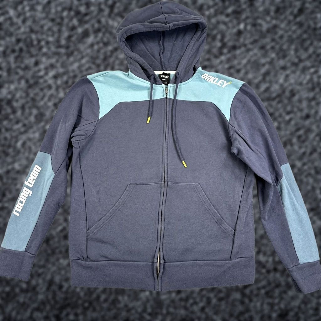Oakley Oakley Hoodie Mens L Blue Full Zip Fleece Racing Team Graphic Sweatshirt Size US L / EU 52-54 / 3 - 1 Thumbnail