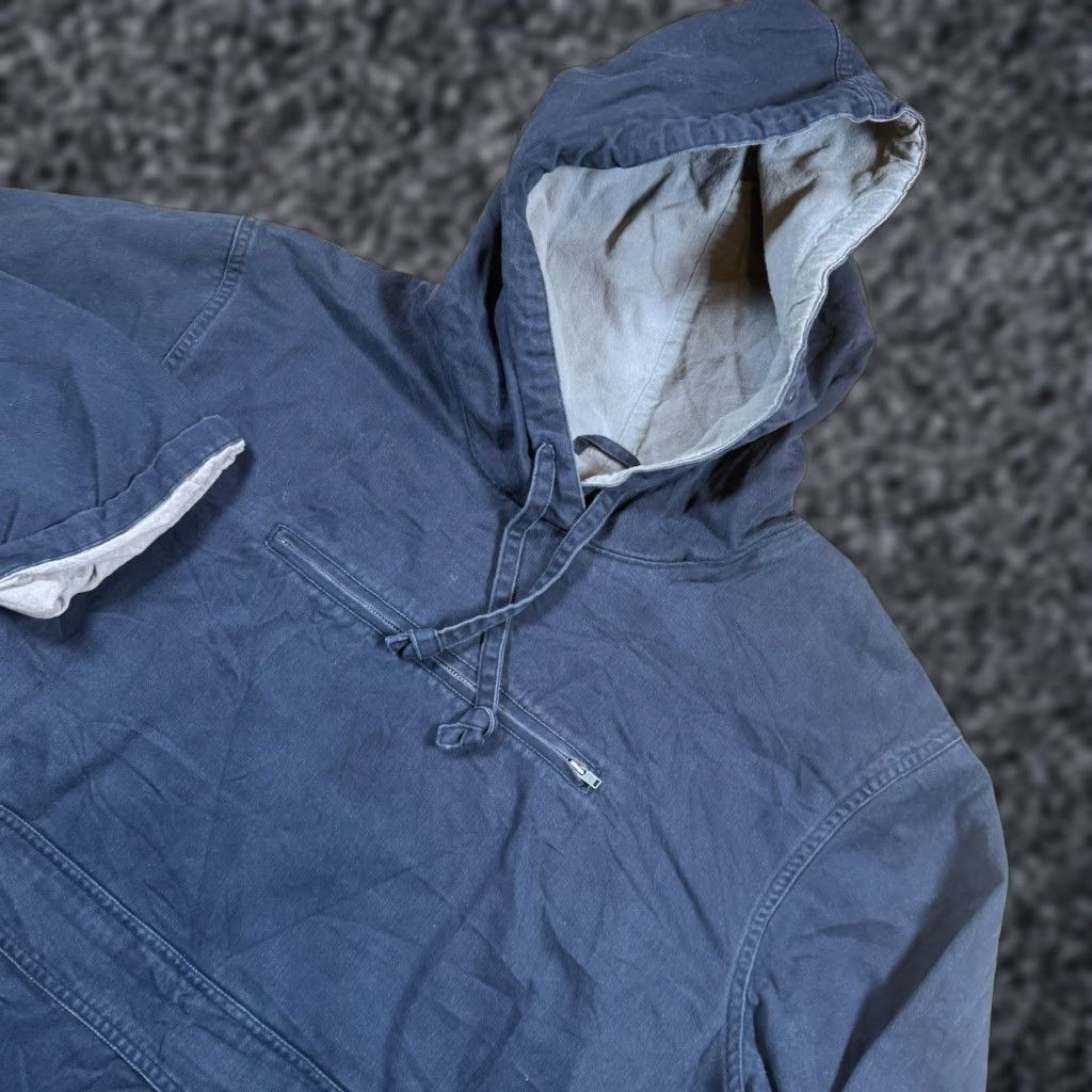 Vintage VINTAGE Polo Ralph Lauren Jeans Co Anorak Windbreaker Hoodie Hoody Blue Grey Men's Large Jacket Windbreaker Cotton Gray Mens L Size US L / EU 52-54 / 3 - 1 Thumbnail