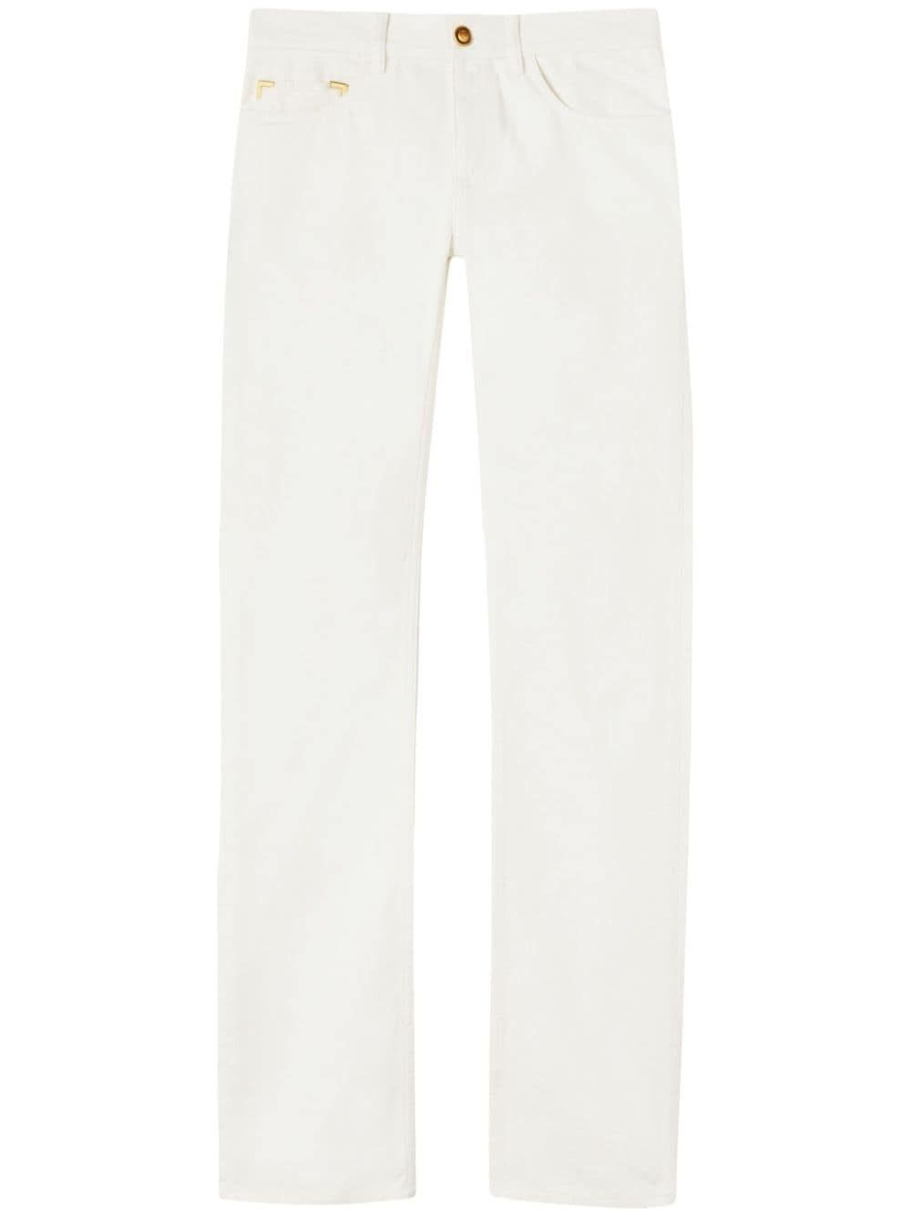 Palm Angels o1s22i1n0824 Gold Metal Detailing Jeans in White Size 27" / US 4 / IT 40 - 1 Thumbnail