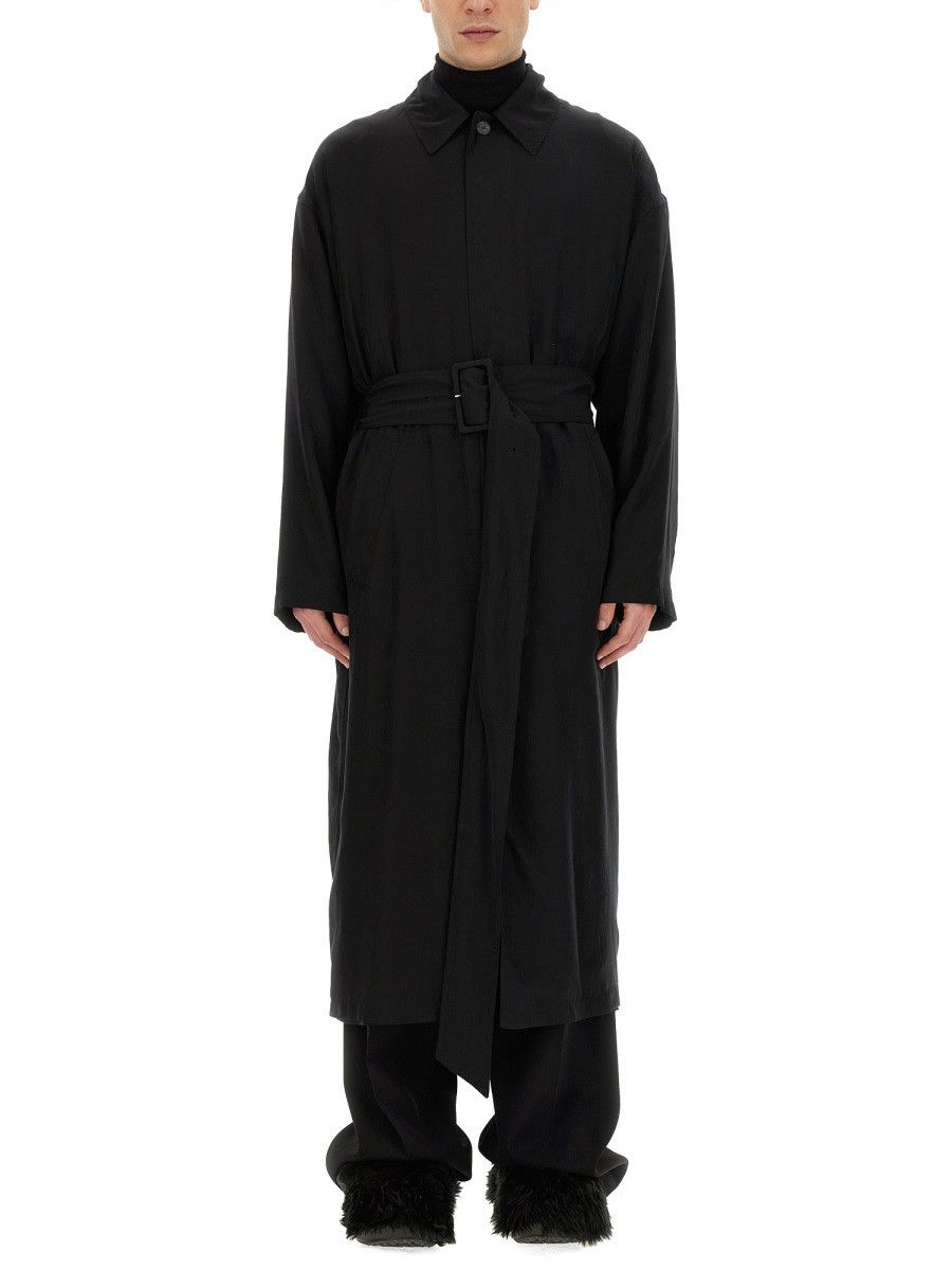 Balenciaga BALENCIAGA BELTED TRENCH COAT - BLACK (NUMERIC 2) Size US M / EU 48-50 / 2 - 1 Thumbnail