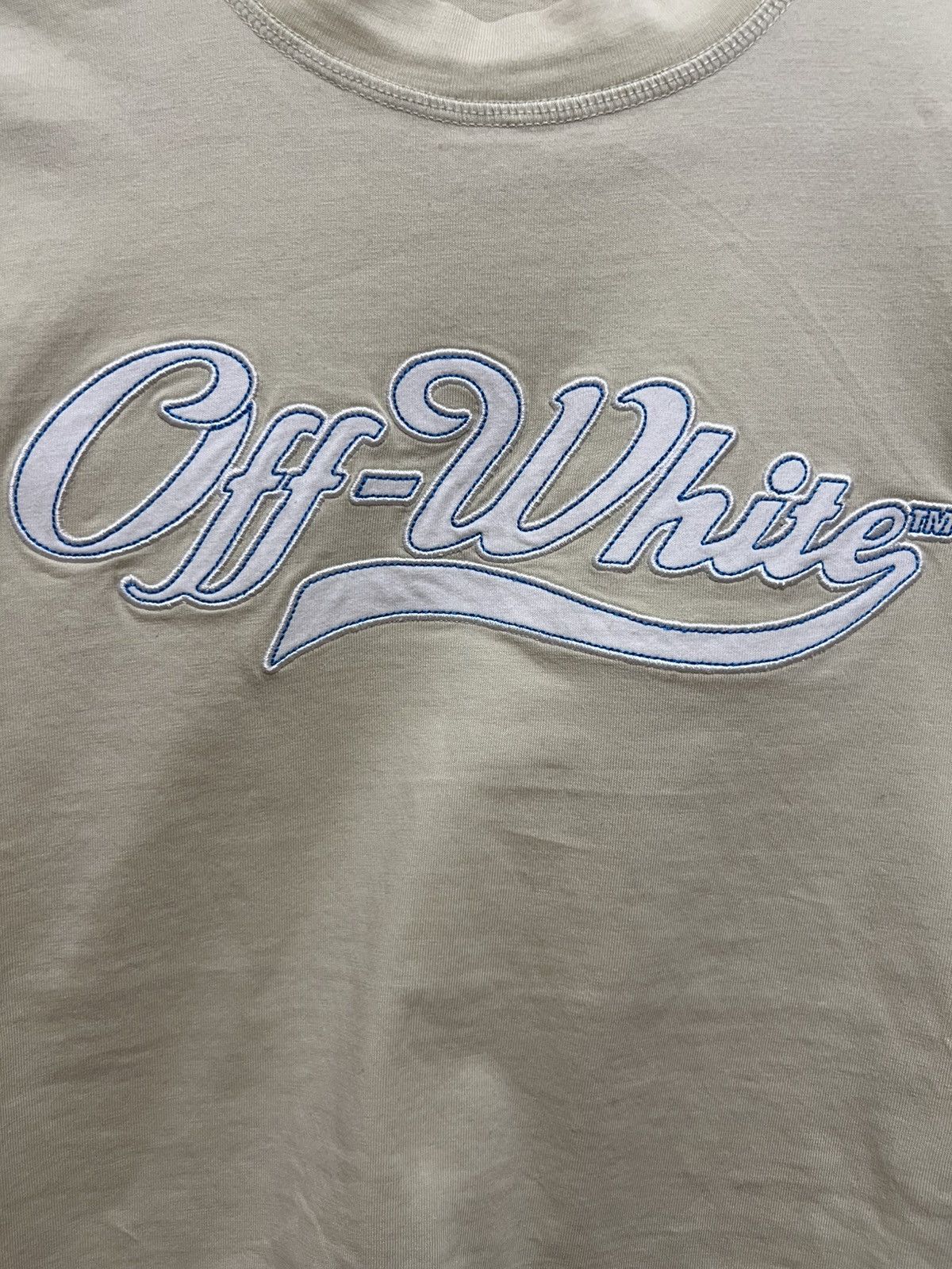 Off-White Off-White Embroidered Baseball Logo Beige Crop Top | 2XS Size XXS / US 00 / IT 34 - 3 Thumbnail
