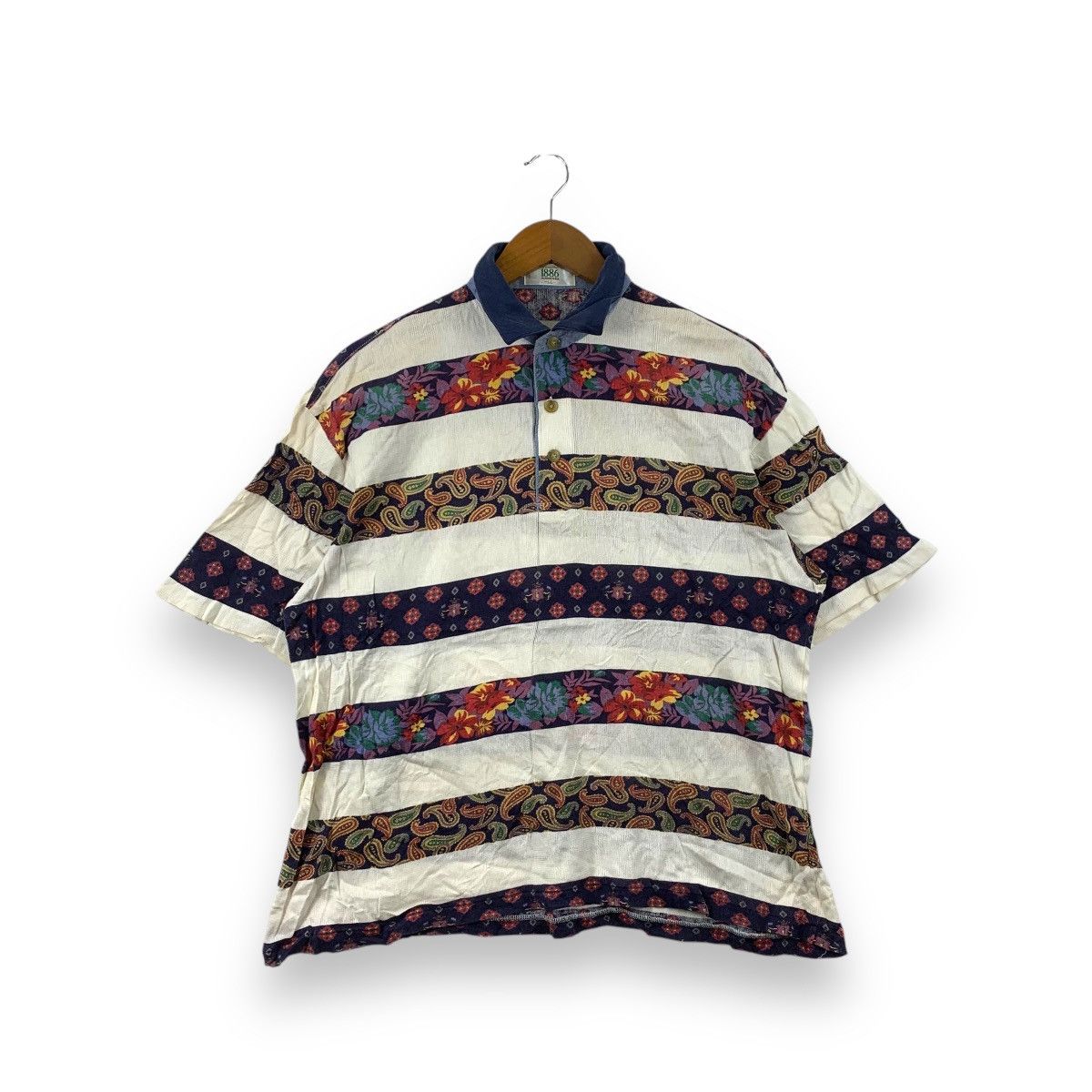 Vintage Vintage MUNSINGWEAR GRAND SLAM Floral Paisley Polo Tee Shirt Size US XL / EU 56 / 4 - 1 Thumbnail