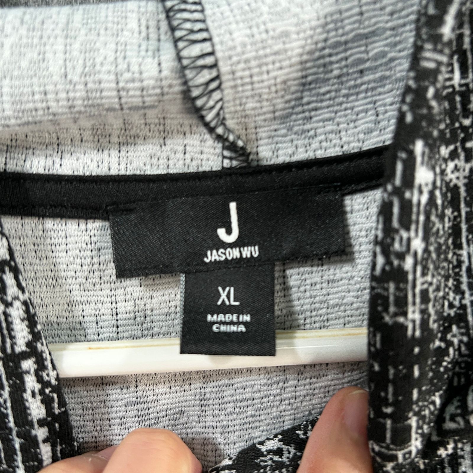 Other J Jason Wu Knit Plaid Hoodie Sweatshirt Black Size XL / US 12-14 / IT 48-50 - 3 Thumbnail