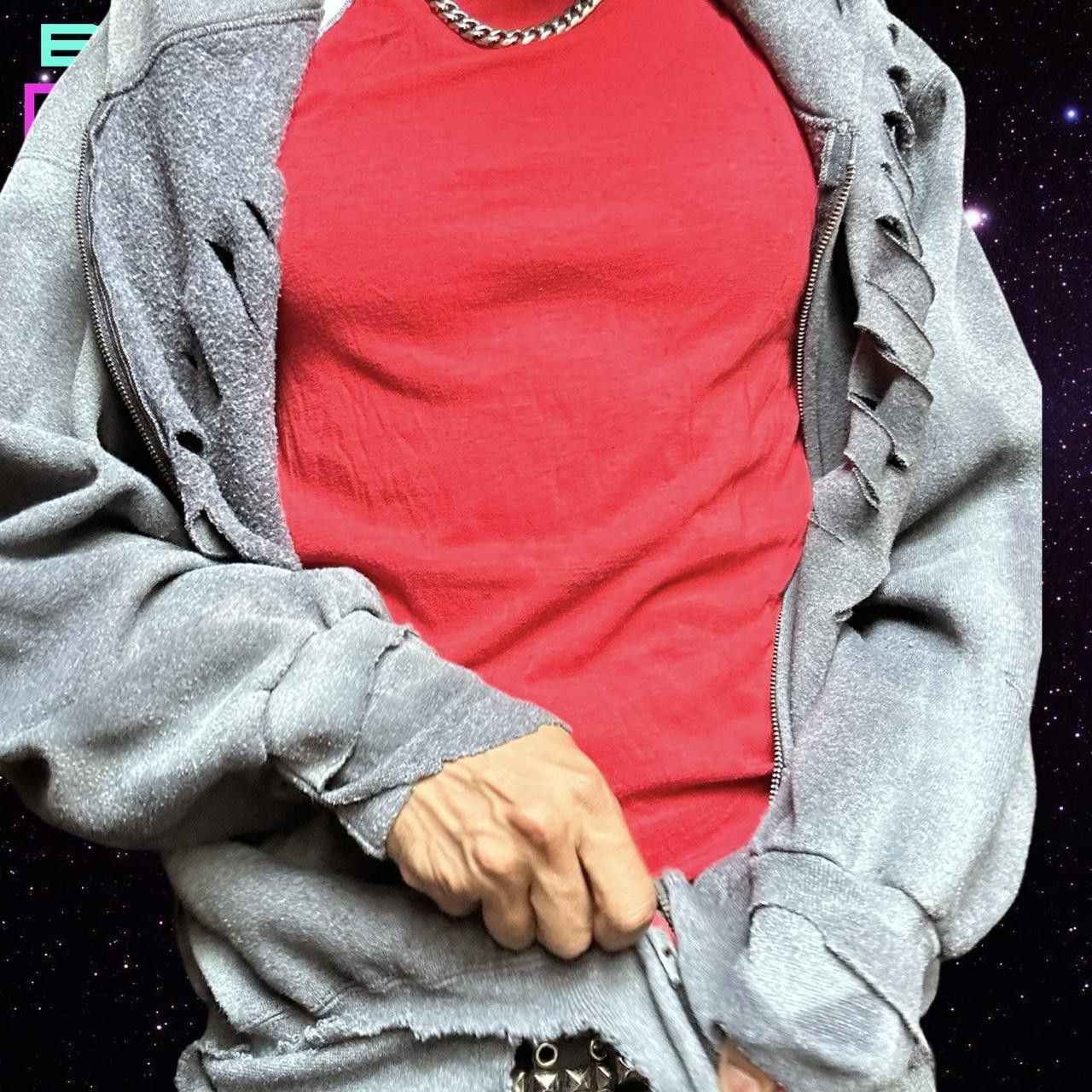 Other ASTROBOI* Gray Ripped Deconstructed Zip Up Sweatshirt - XXL Size US XXL / EU 58 / 5 - 3 Thumbnail