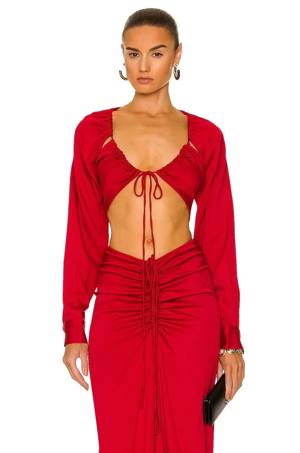 Christopher Esber Ruched Floating Long Sleeve Top Size XS / US 0-2 / IT 36-38 - 3 Thumbnail