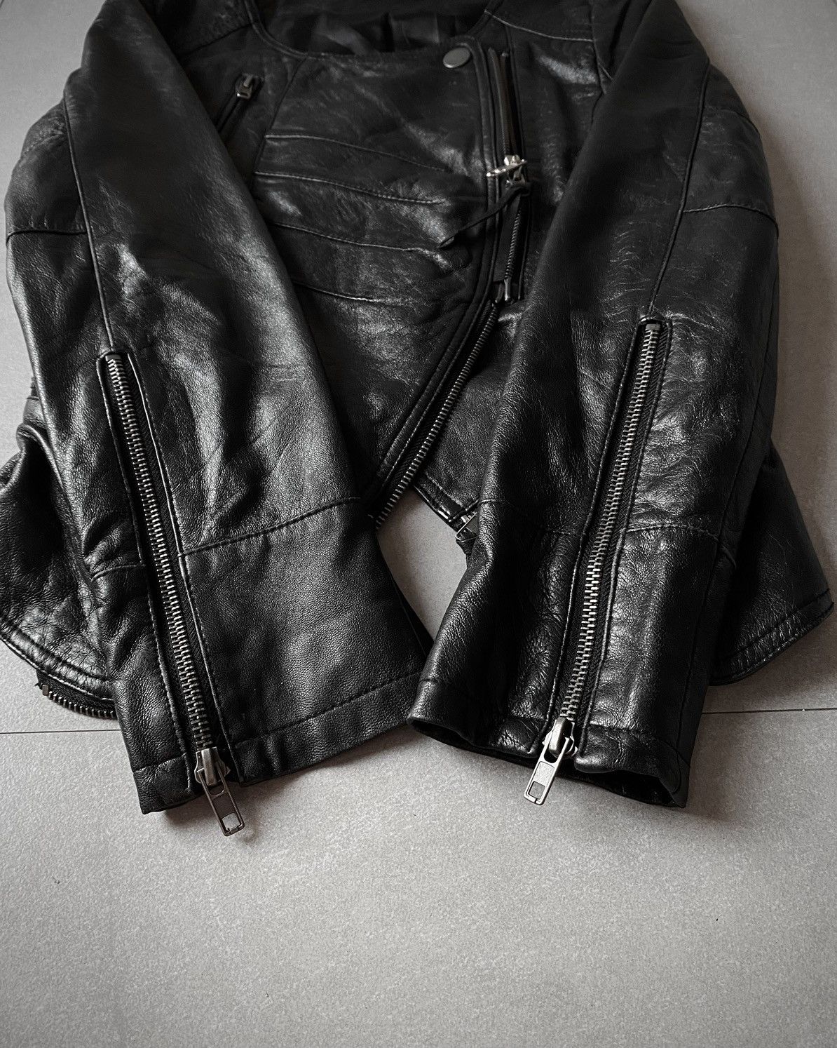 Japanese Brand Barak Biker Cropped Sheeskin Leather Jacket Size US S / EU 44-46 / 1 - 6 Thumbnail
