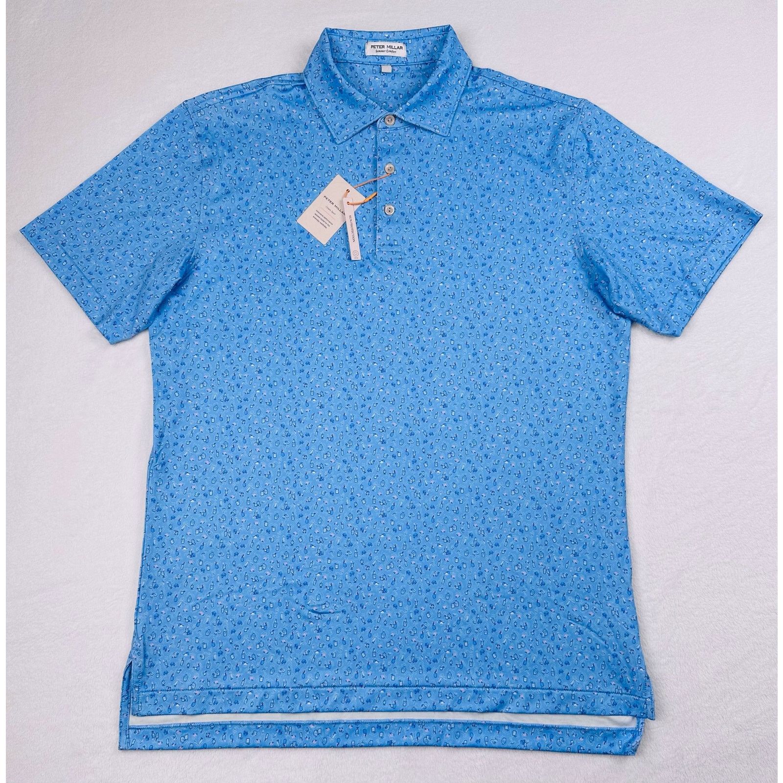Peter Millar Peter Millar Men’s Medium Chillax Blue Golf Prep Polo Shirt Size US M / EU 48-50 / 2 - 2 Thumbnail