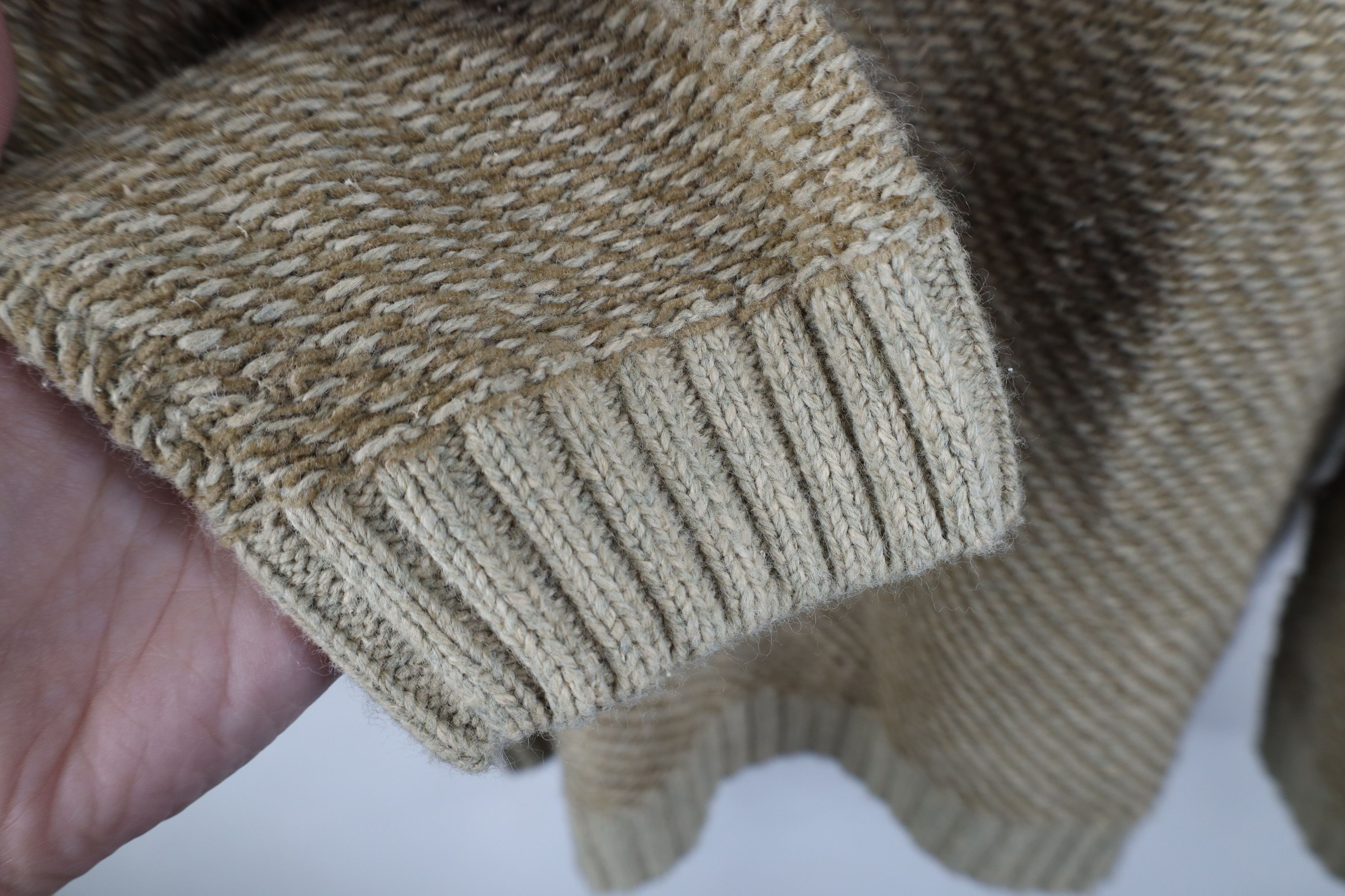 Vintage Vintage 90s Streetwear Tone Knit Crewneck Sweater Beige Size US M / EU 48-50 / 2 - 7 Thumbnail