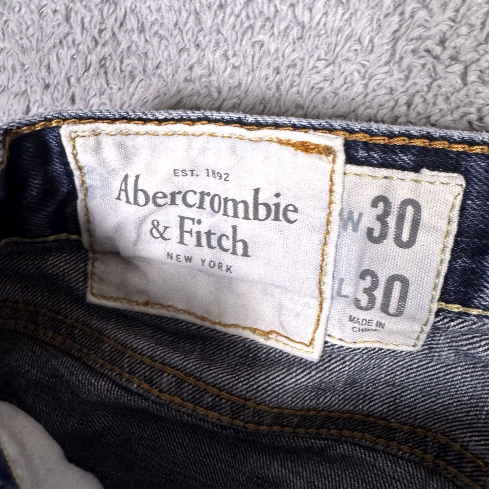 Abercrombie & Fitch VINTAGE Abercrombie & Fitch Jeans Mens 30x30 Slim Straight Indigo Distressed Size US 30 / EU 46 - 5 Thumbnail