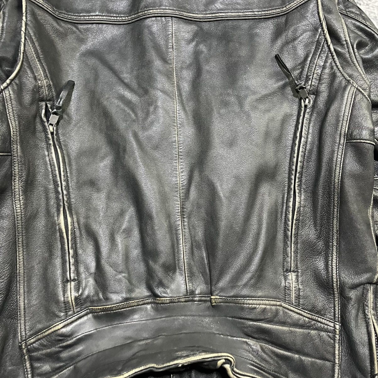 Harley Davidson VINTAGE HARLEY DAVIDSON TIFTON BIKER GRUNGE LEATHER JACKET Size US L / EU 52-54 / 3 - 10 Thumbnail