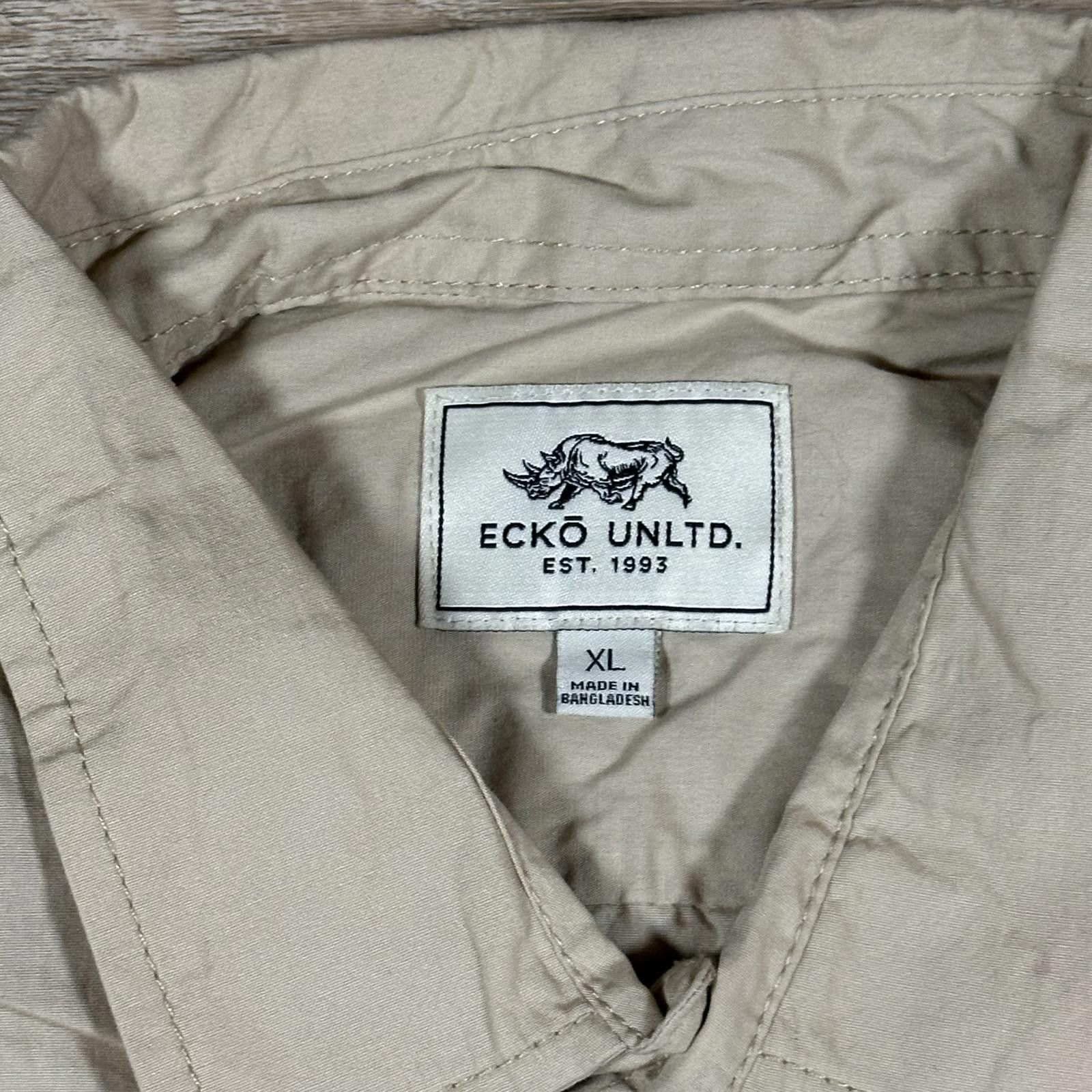 Ecko Unltd. Ecko Unltd. Mens Button up Shirt XL Beige Short Sleeve Size US XL / EU 56 / 4 - 4 Thumbnail