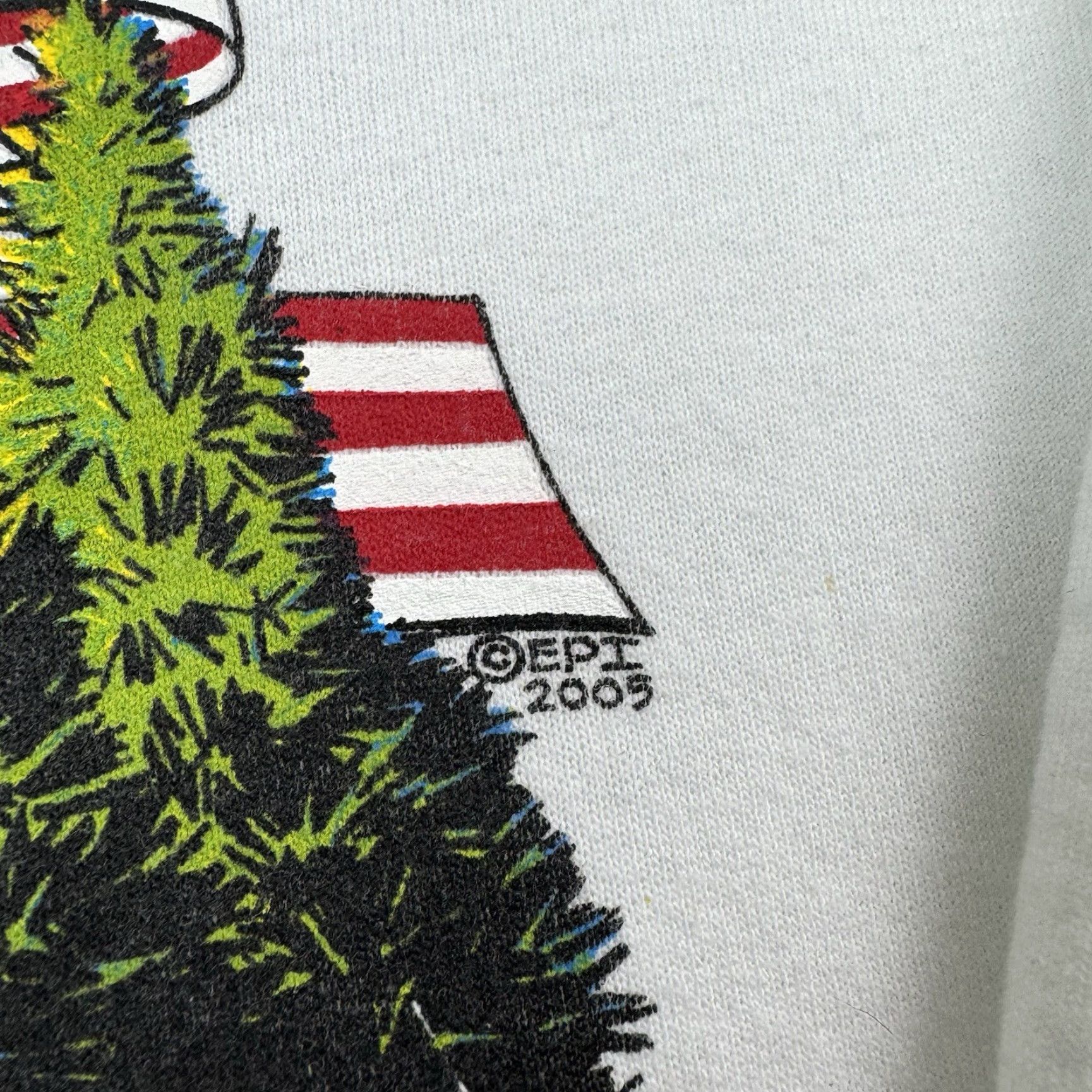 Fruit Of The Loom VINTAGE Fruit of the Loom Sweatshirt Men Large White Nature USA 2005 Y2K Pullover Size US L / EU 52-54 / 3 - 3 Thumbnail