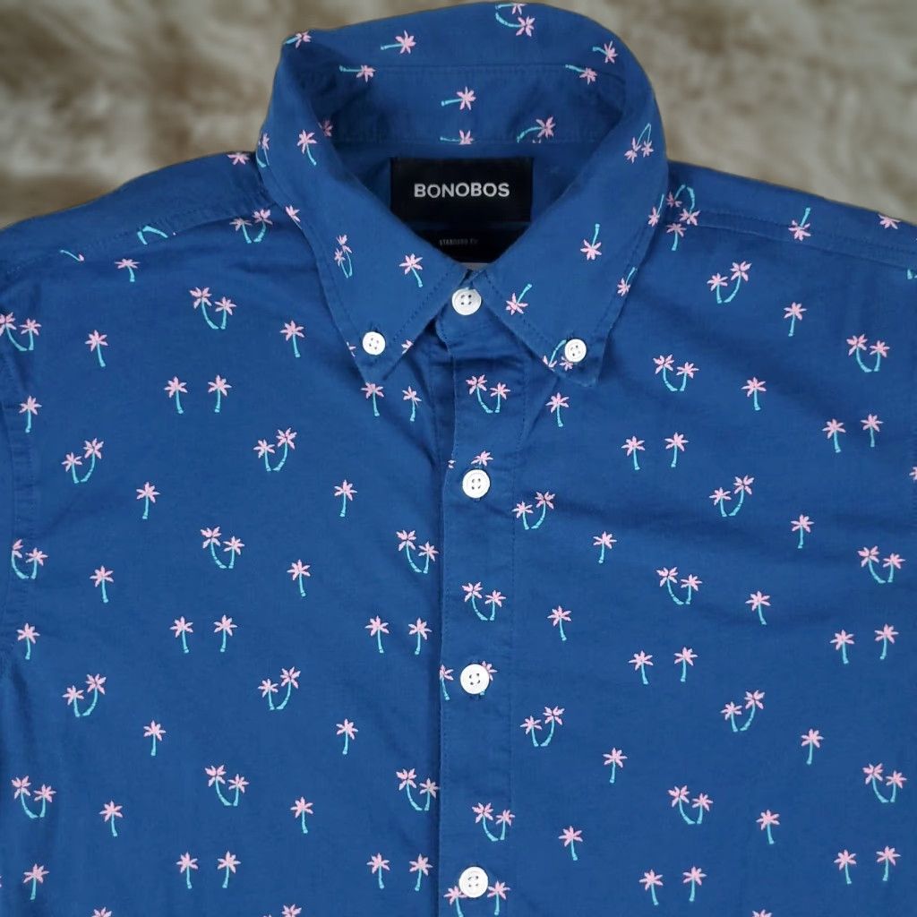 Bonobos Bonobos Button Up Shirt Mens Small Blue Floral Print Casual Short Sleeve Size US S / EU 44-46 / 1 - 1 Thumbnail