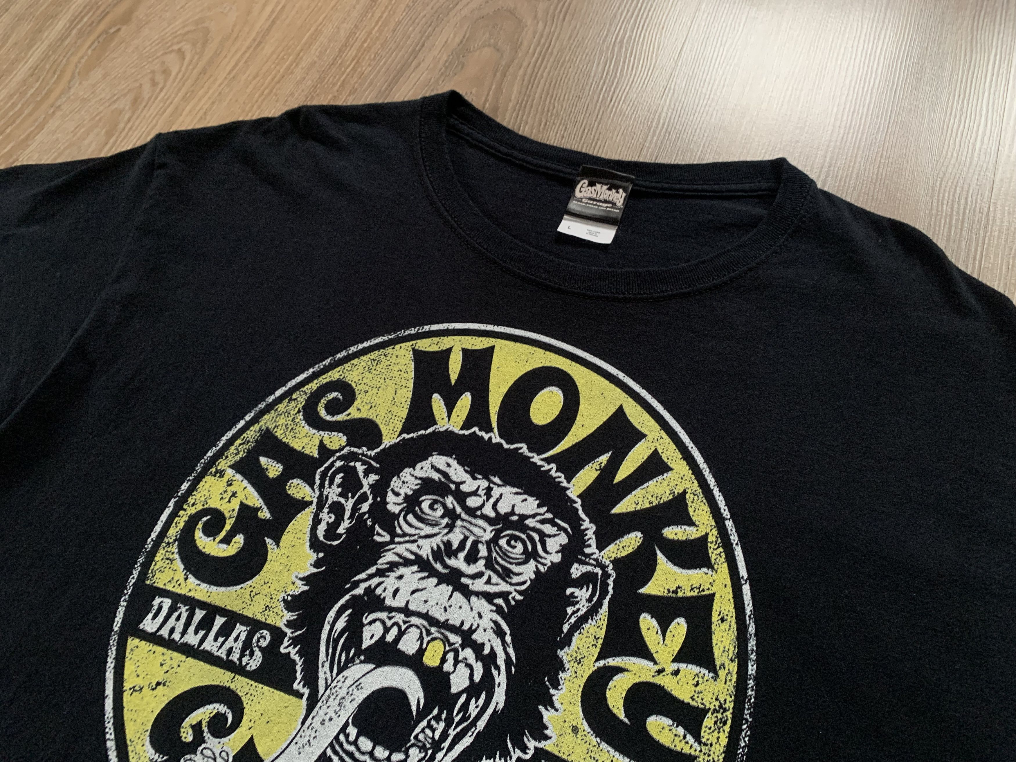 Fruit Of The Loom Vintage Gas Monkey Garage Black Printed T-Shirt Size US L / EU 52-54 / 3 - 5 Thumbnail