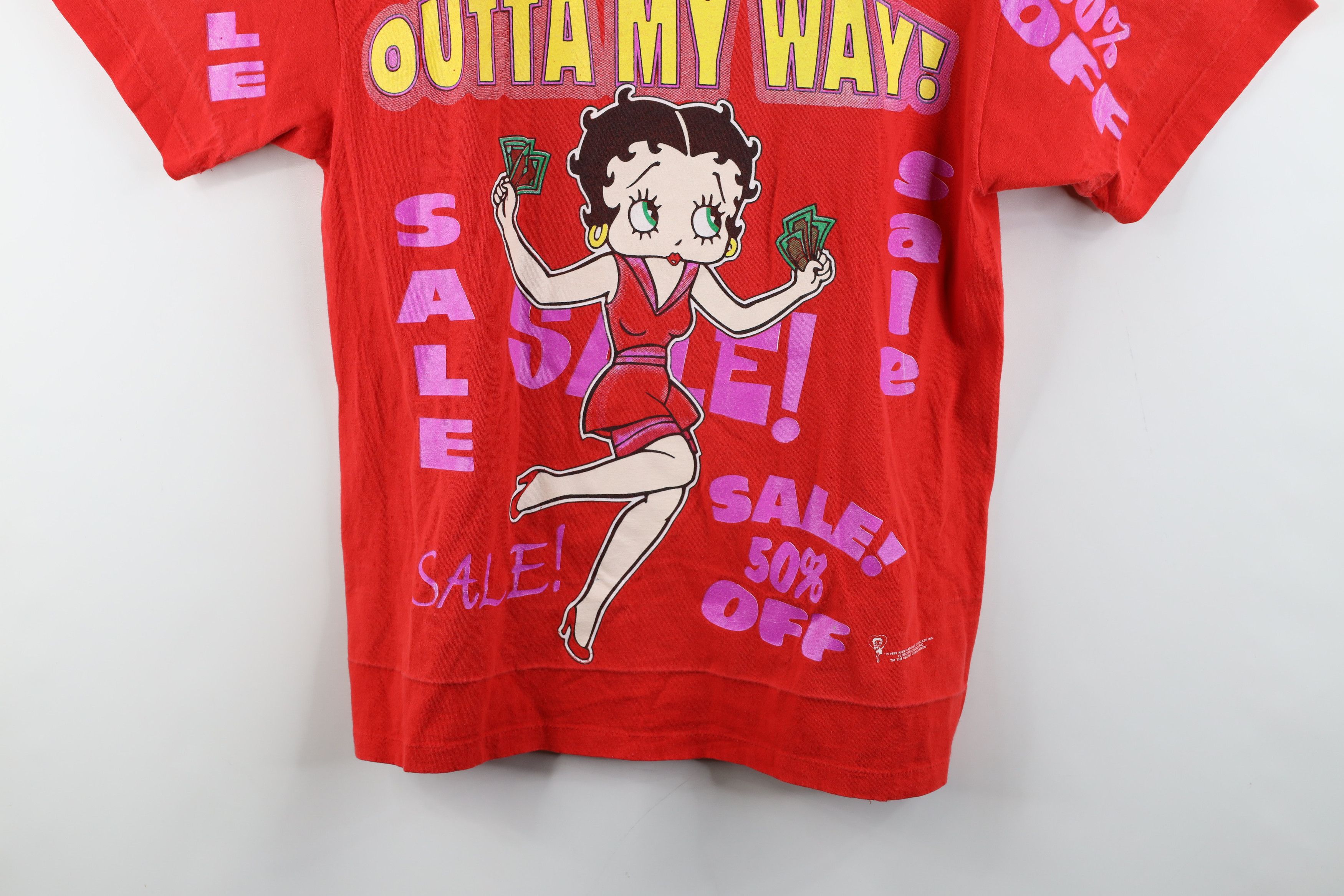 Vintage Vintage 90s Betty Boop Outta My Way Money T-Shirt Red Size L / US 10 / IT 46 - 3 Thumbnail
