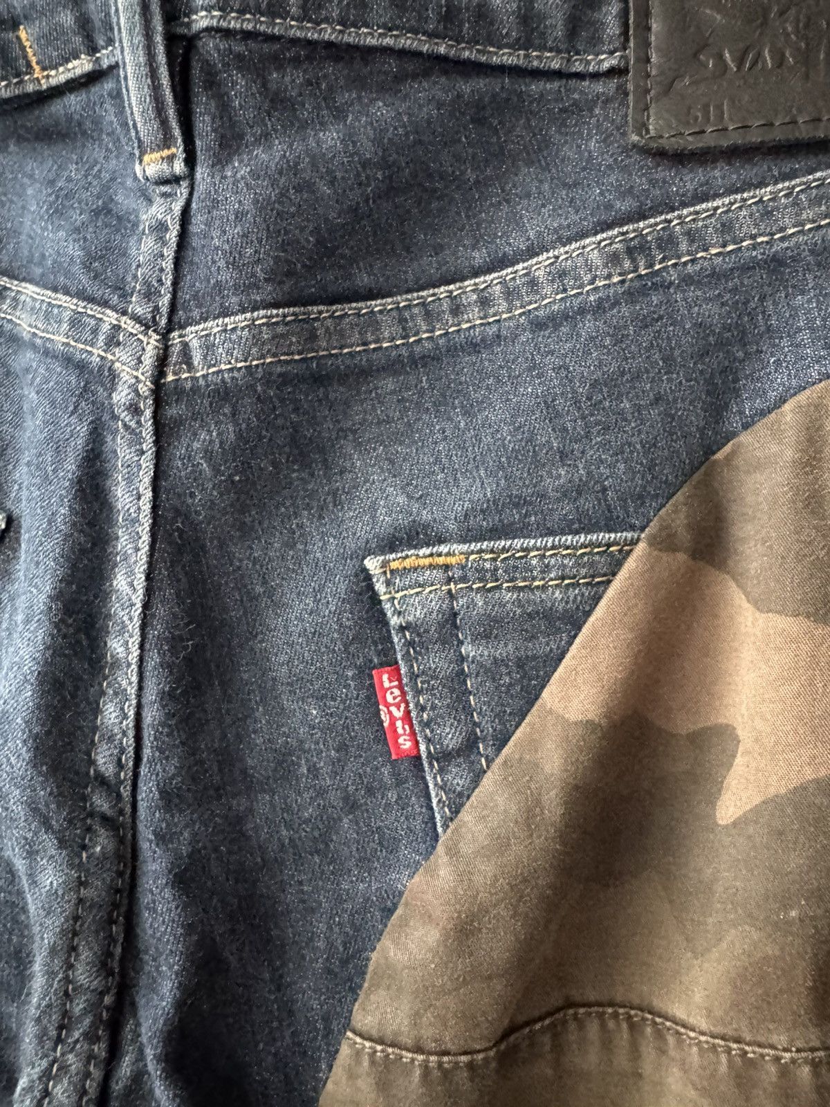 Levi's Patch Work Vintage Levis 517 Boot Cut Release Hem Jeans Size US 33 - 9 Thumbnail