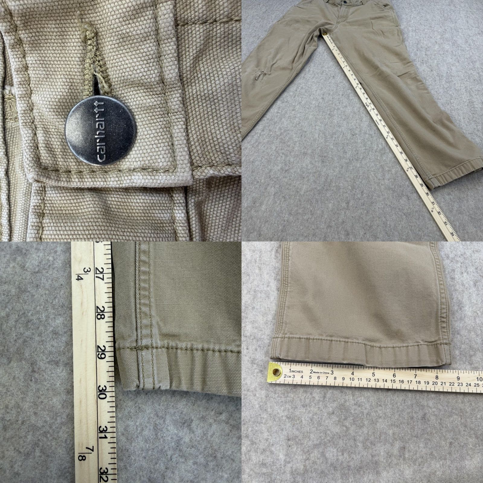 Carhartt Carhartt Pants Men 35x30 Relaxed Fit Canvas Beige Rugged Flex / Carpenter / Workwear / Pockets / Zip / Straight Leg / BN2291-M Size US 35 - 8 Thumbnail