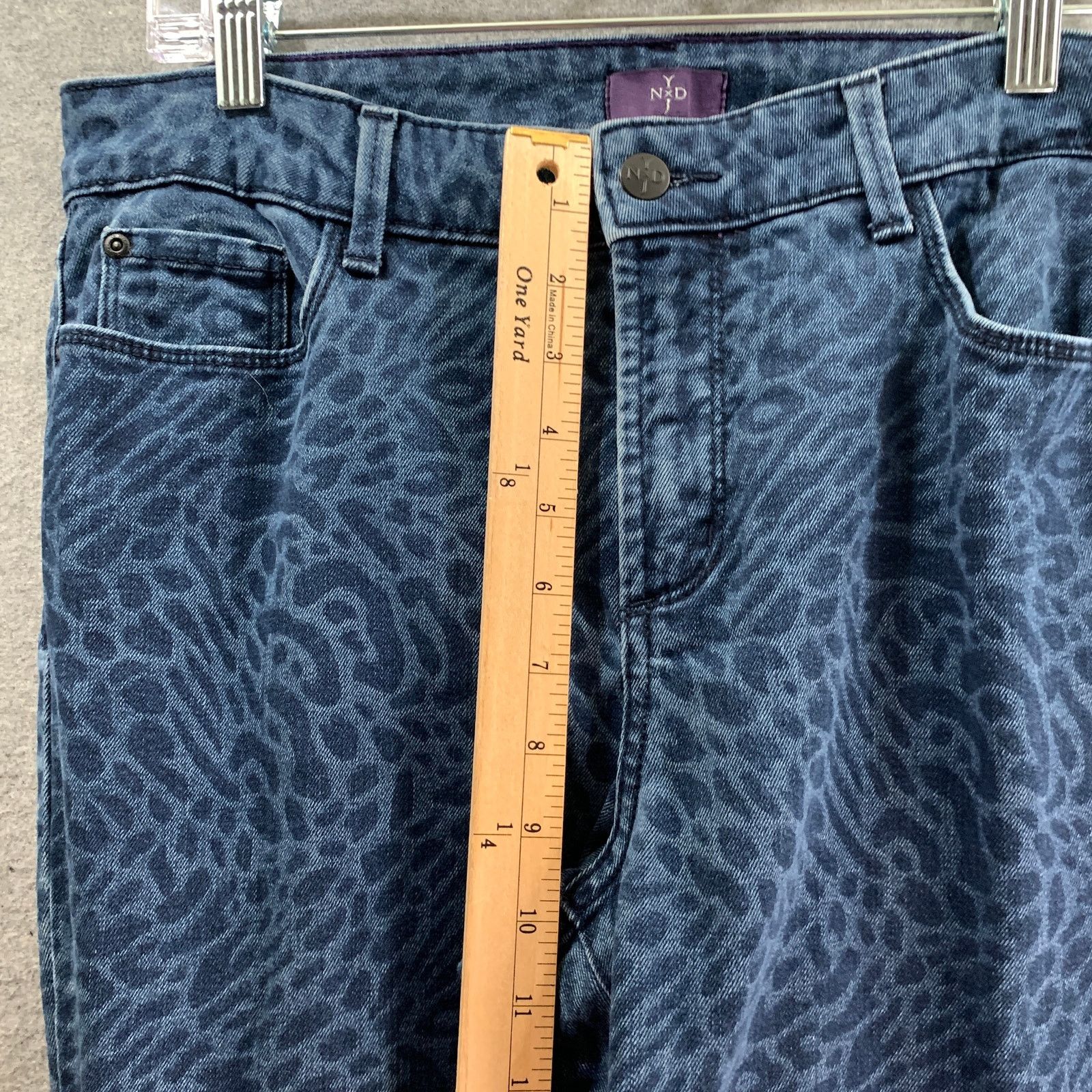 Other NYDJ Jeans Women Size 12 Leopard Print Blue Jeans Size 34" / US 12 / IT 48 - 5 Thumbnail