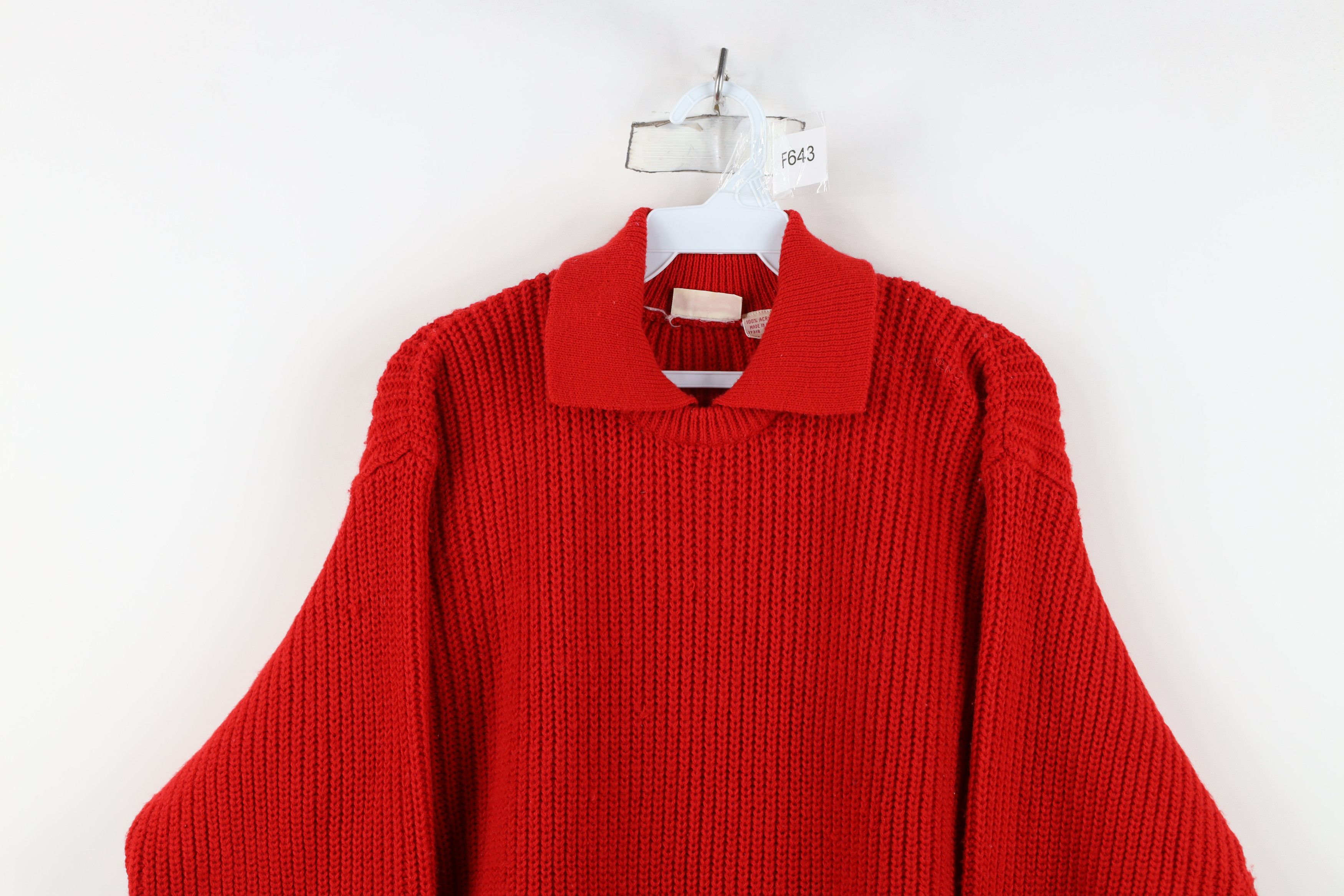 Vintage Vintage 90s Streetwear Oversized Ribbed Collared Sweater Size M / US 6-8 / IT 42-44 - 2 Thumbnail