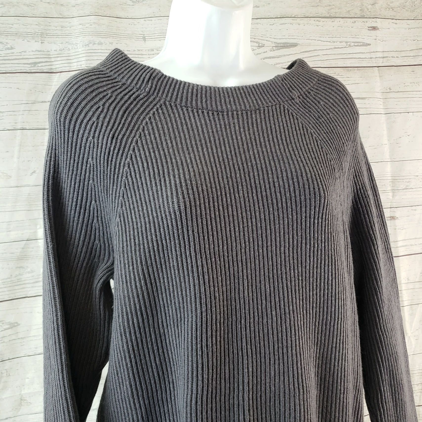 Banana Republic Banana Republic Womens Ribbed Tie Back Sweater L Gray Wool Blend Pullover Knit Long Sleeve Ladies Size L Mens/Womens? Size L / US 10 / IT 46 - 2 Thumbnail