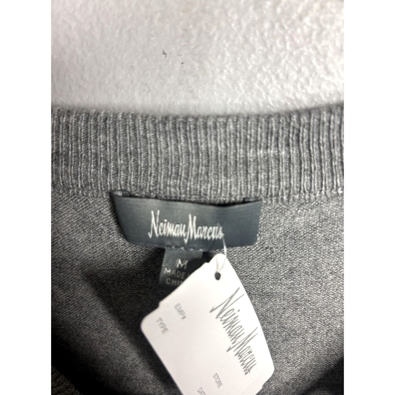 Neiman Marcus Neiman Marcus Womens Medium Gray V Neck Knit Sweater Dress 3/4 Sleeve Lace Up Size M / US 6-8 / IT 42-44 - 4 Thumbnail