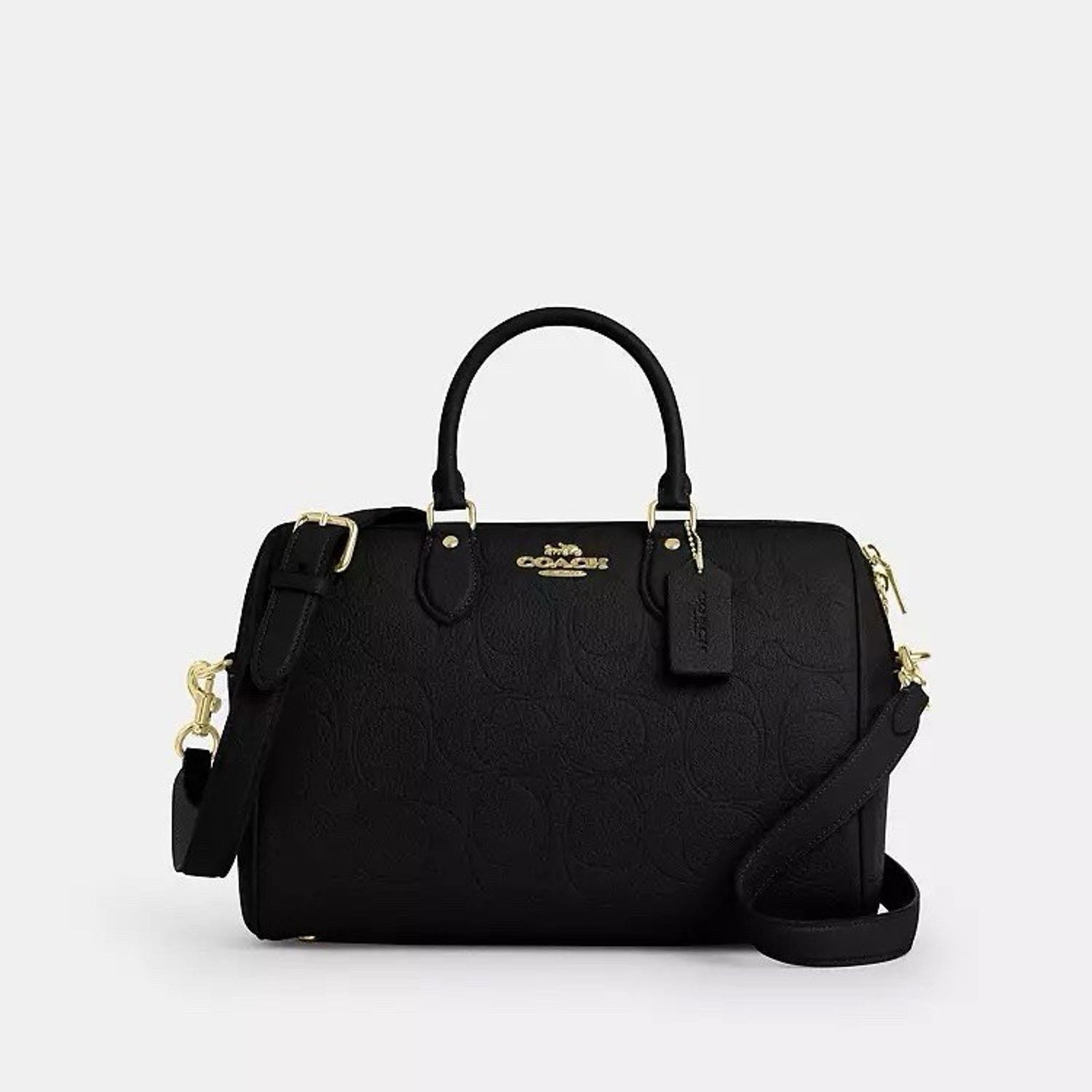 Coach NWT Coach CCD53 Rowan Large Satchel Bag Leather Gold/Black Size ONE SIZE - 9 Thumbnail