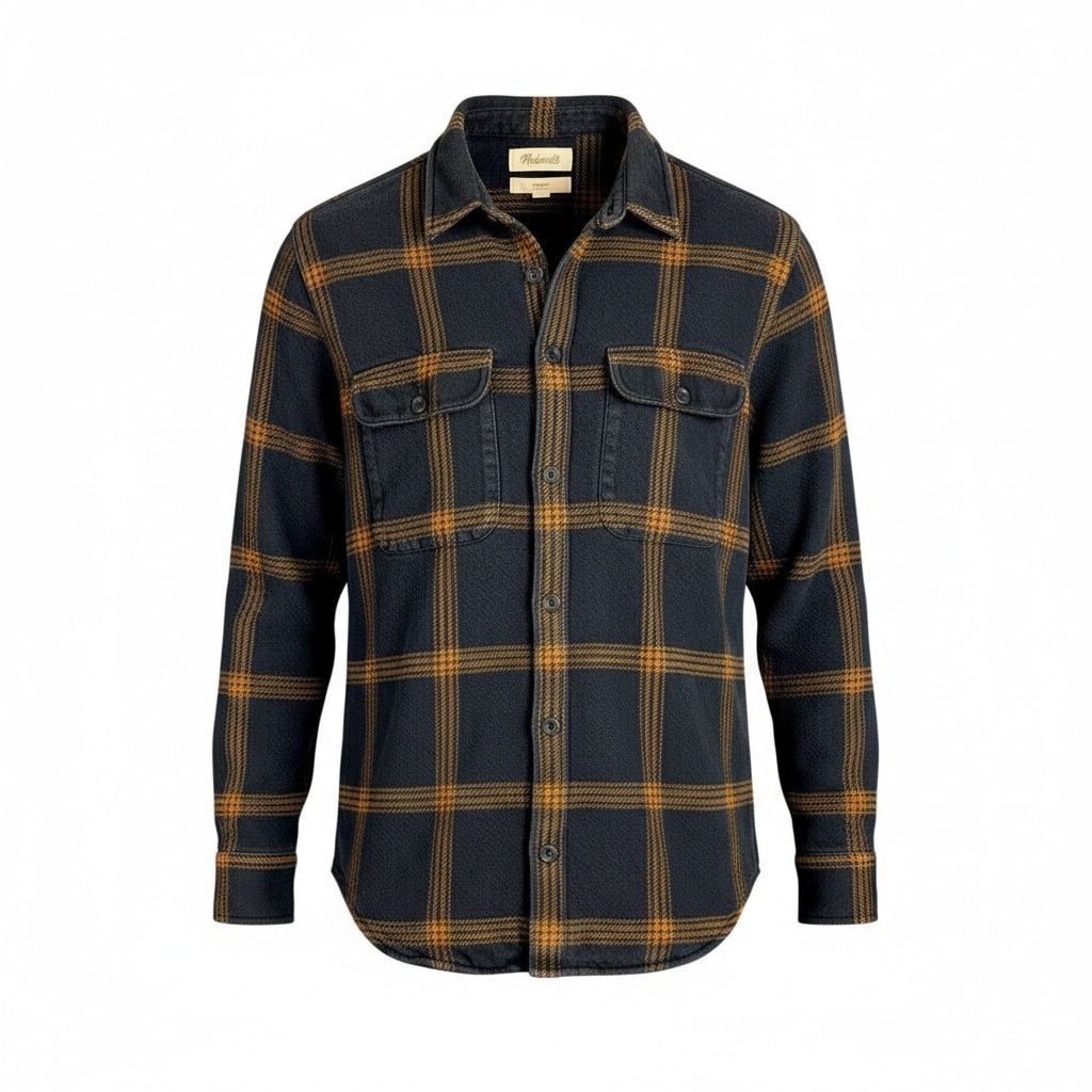 Madewell Men's Madewell Flannel Easy Shirt Jacket Navy Plaid - XL Size US L / EU 52-54 / 3 - 1 Thumbnail