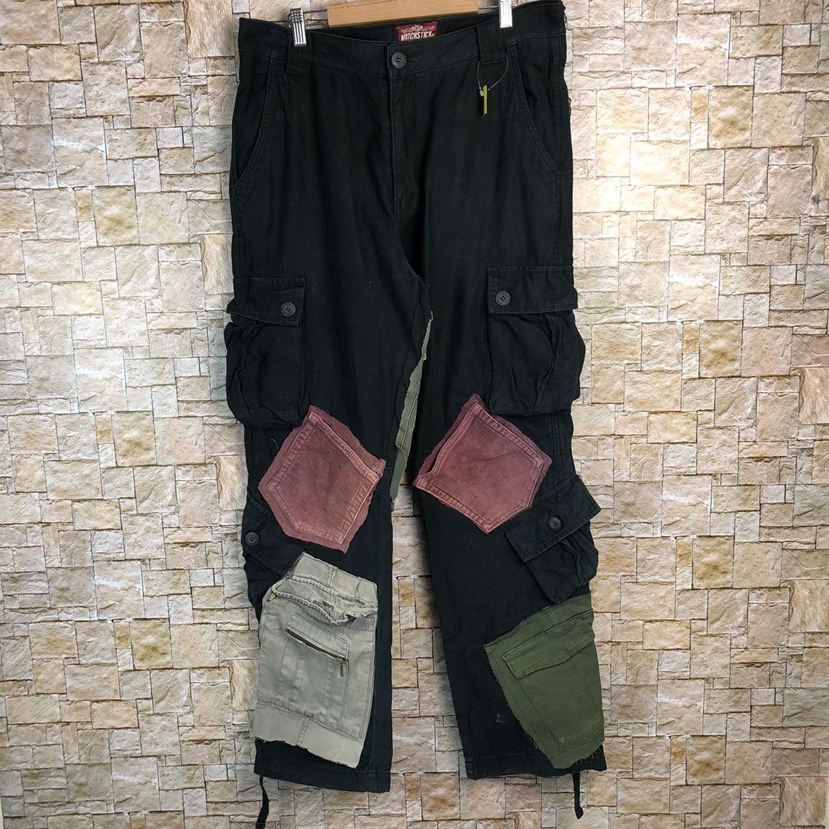 Japanese Brand Matchstick Black Cargo Multipocket Pants #A145 Size US 34 / EU 50 - 1 Thumbnail