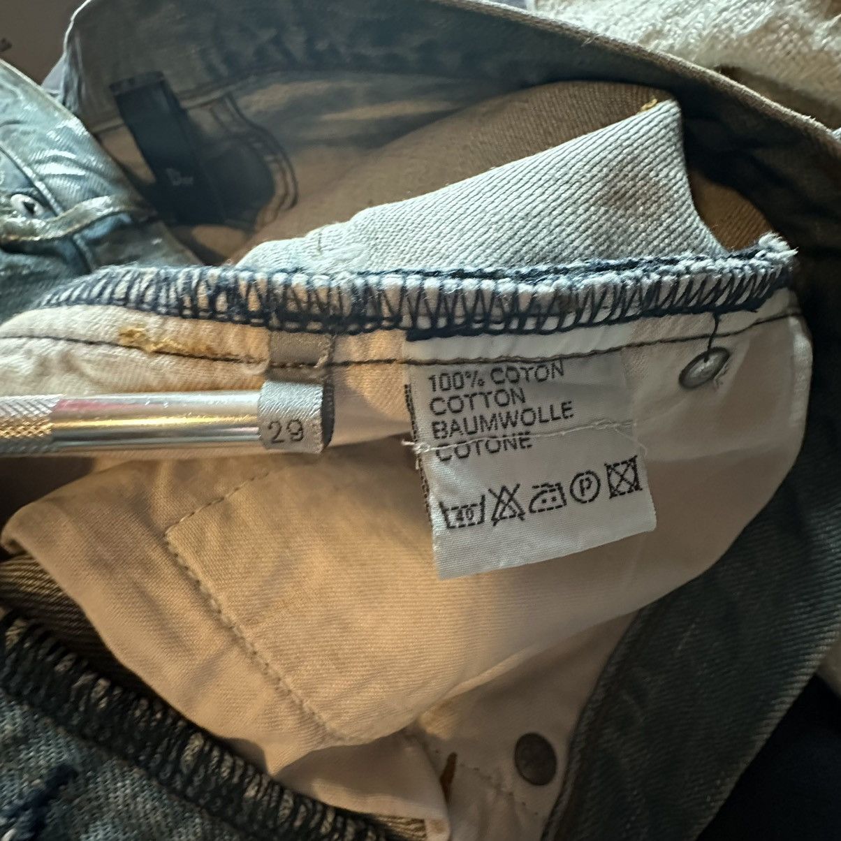 Dior Dior Homme Waxed Bleu Clair Jeans from SS2004 "Strip" Size US 29 - 10 Thumbnail