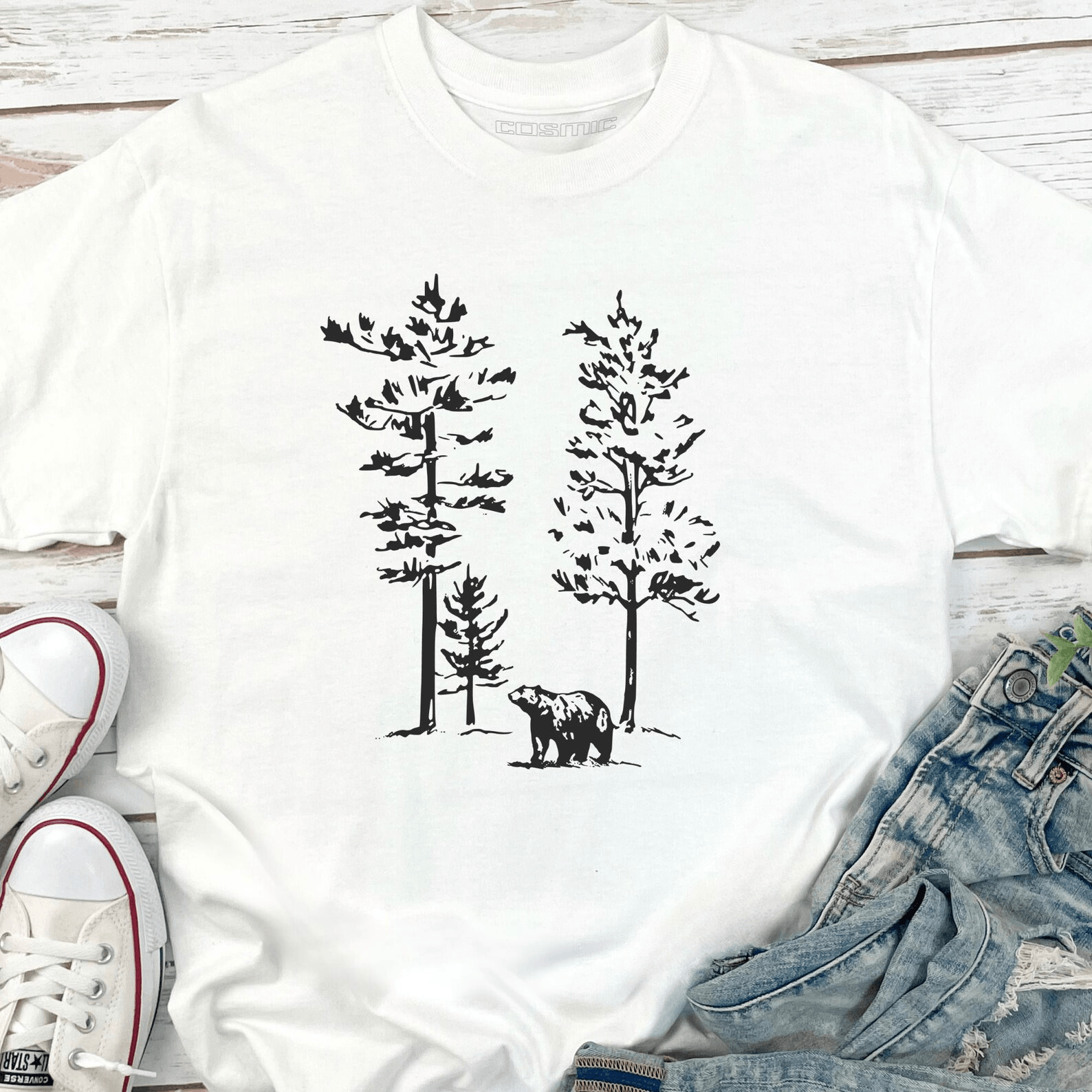 Other Bear Forest T-Shirt – Minimalist Style Size S / US 4 / IT 40 - 1 Thumbnail
