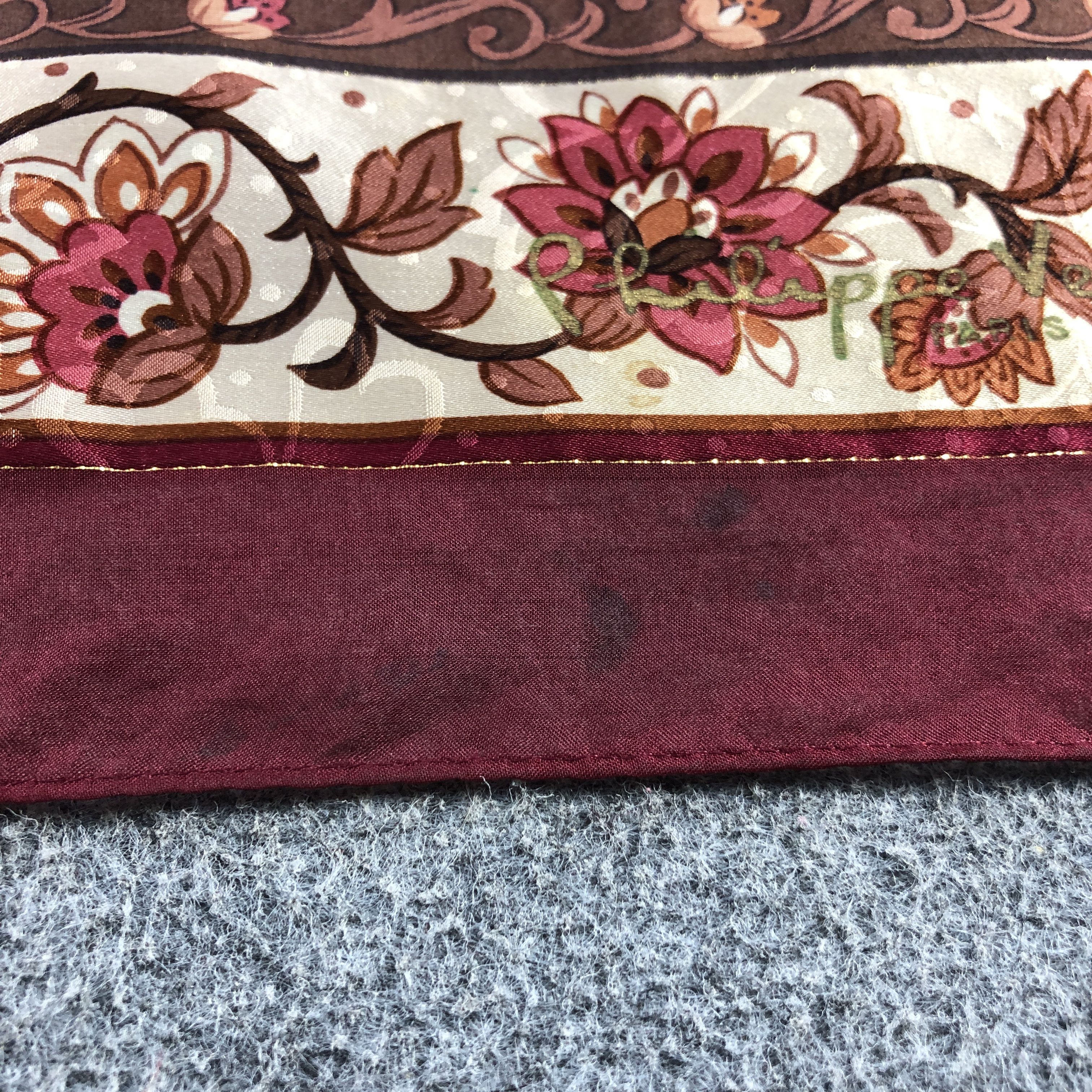 Japanese Brand Vintage Luxury Floral Silk Scarf M1288 Size ONE SIZE - 6 Thumbnail