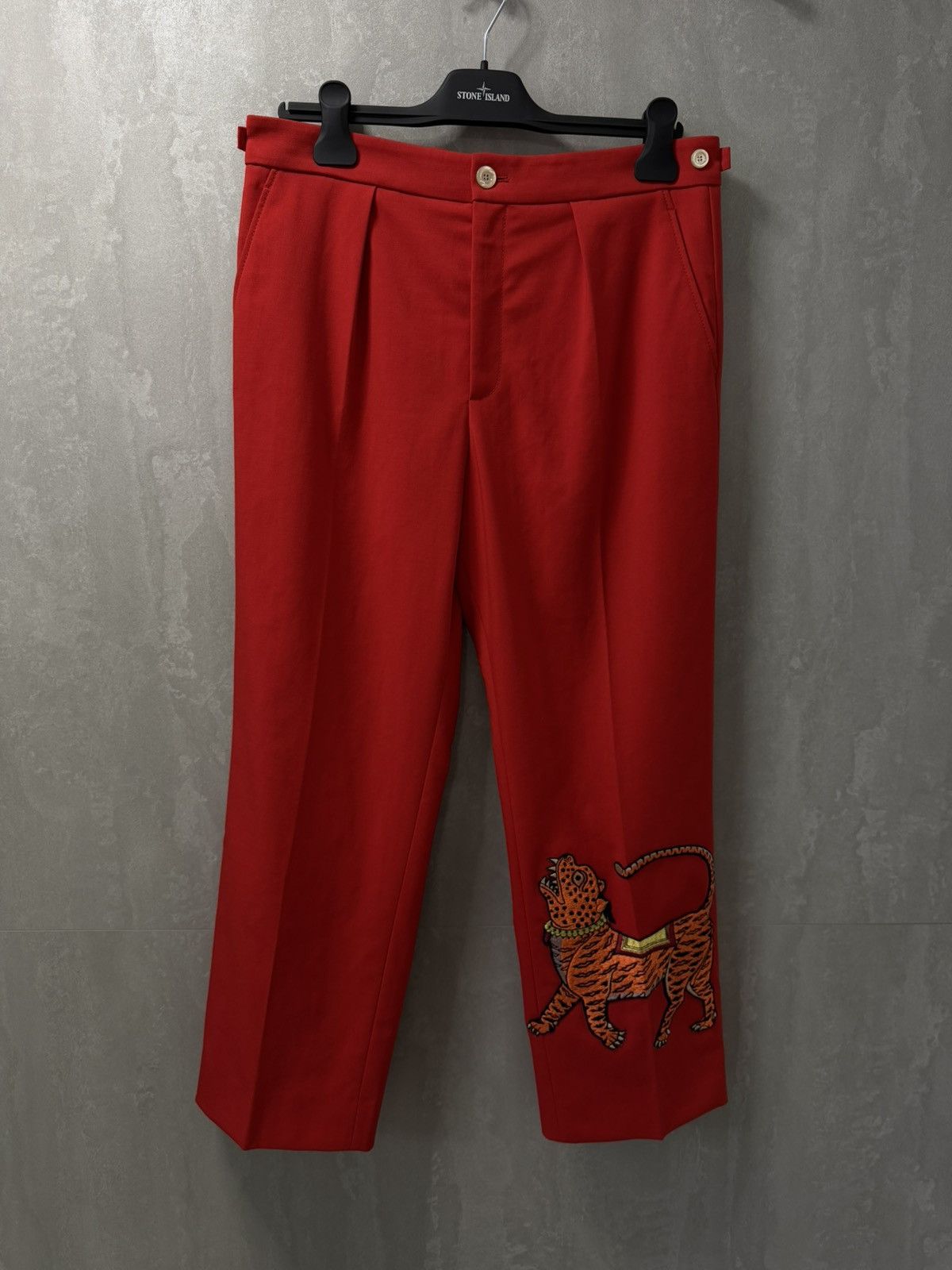 Gucci Gucci wide-leg ankle-cropped trousers with tiger embroidery Size 28" / US 6 / IT 42 - 1 Thumbnail