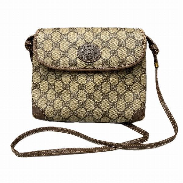 Gucci Gucci GG Plus Leather PVC Shoulder Bag 00756 Canvas Crossbody Bag 00756 in Fair Condition